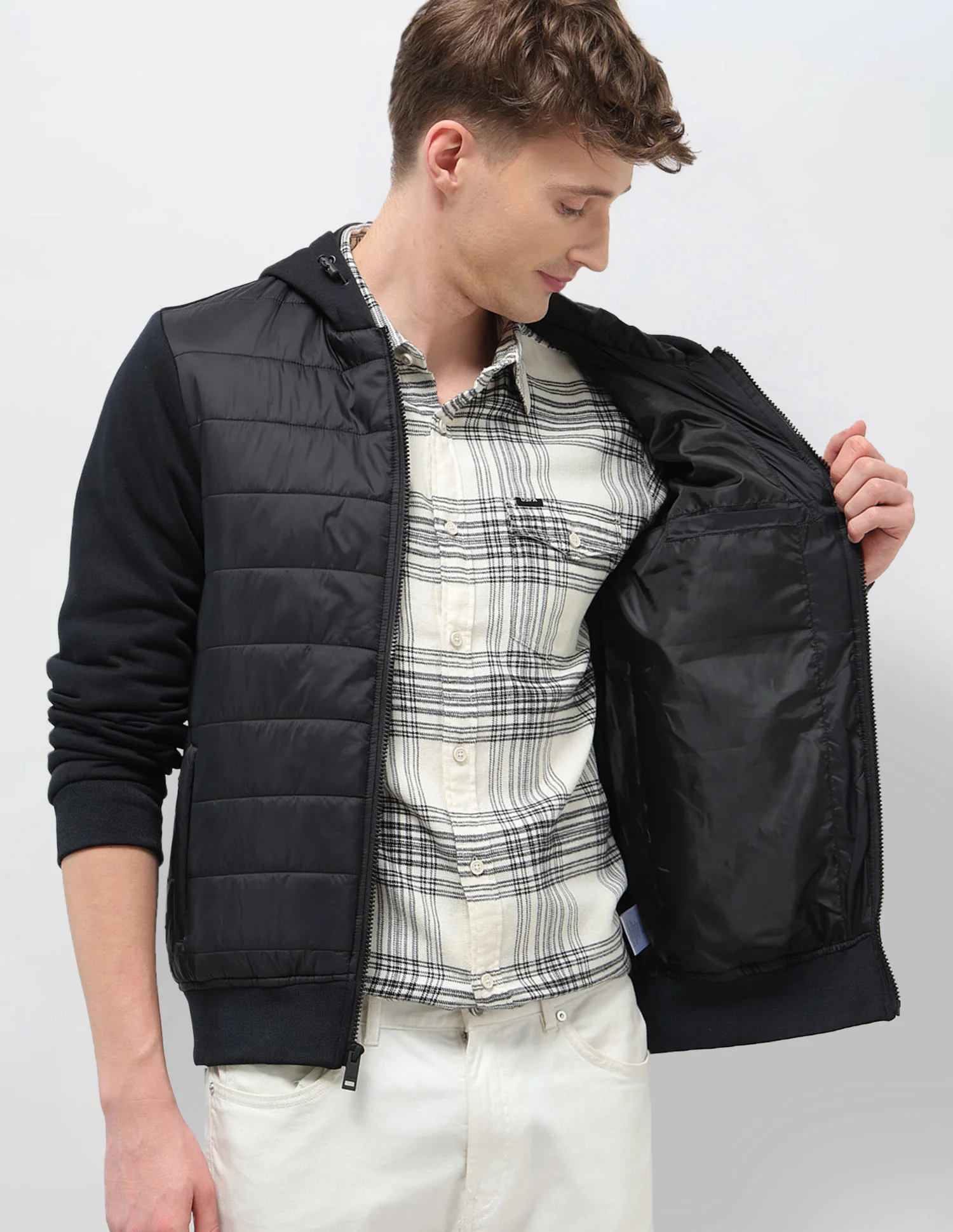 Solid Regular Fit Puffer Jacket - Image 9
