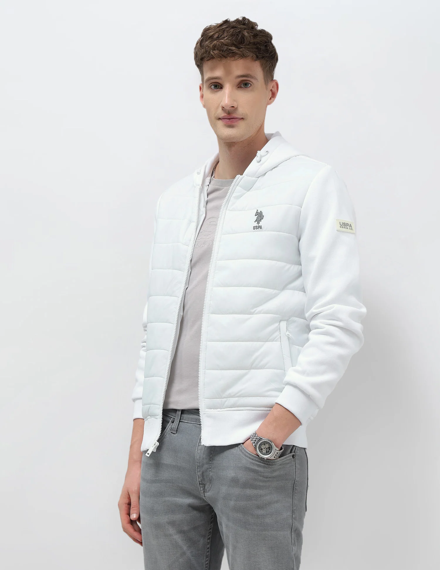 Solid Regular Fit Puffer Jacket