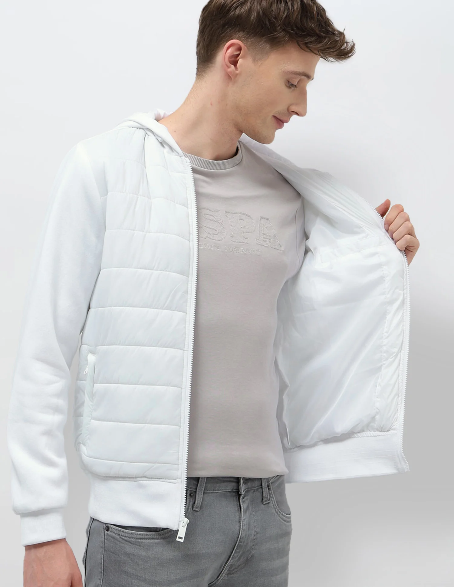 Solid Regular Fit Puffer Jacket - Image 9