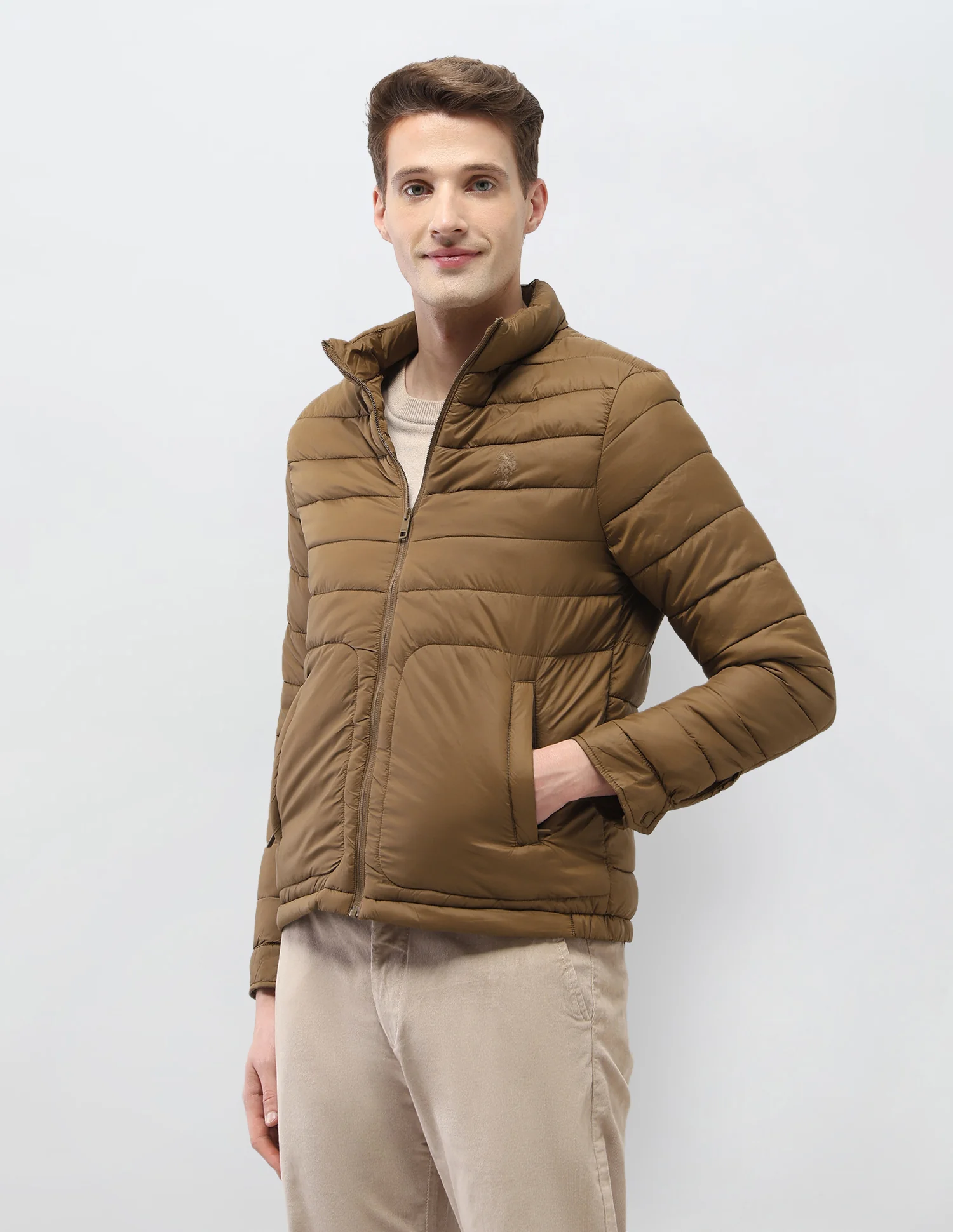Solid Regular Fit Puffer Jacket - Image 4