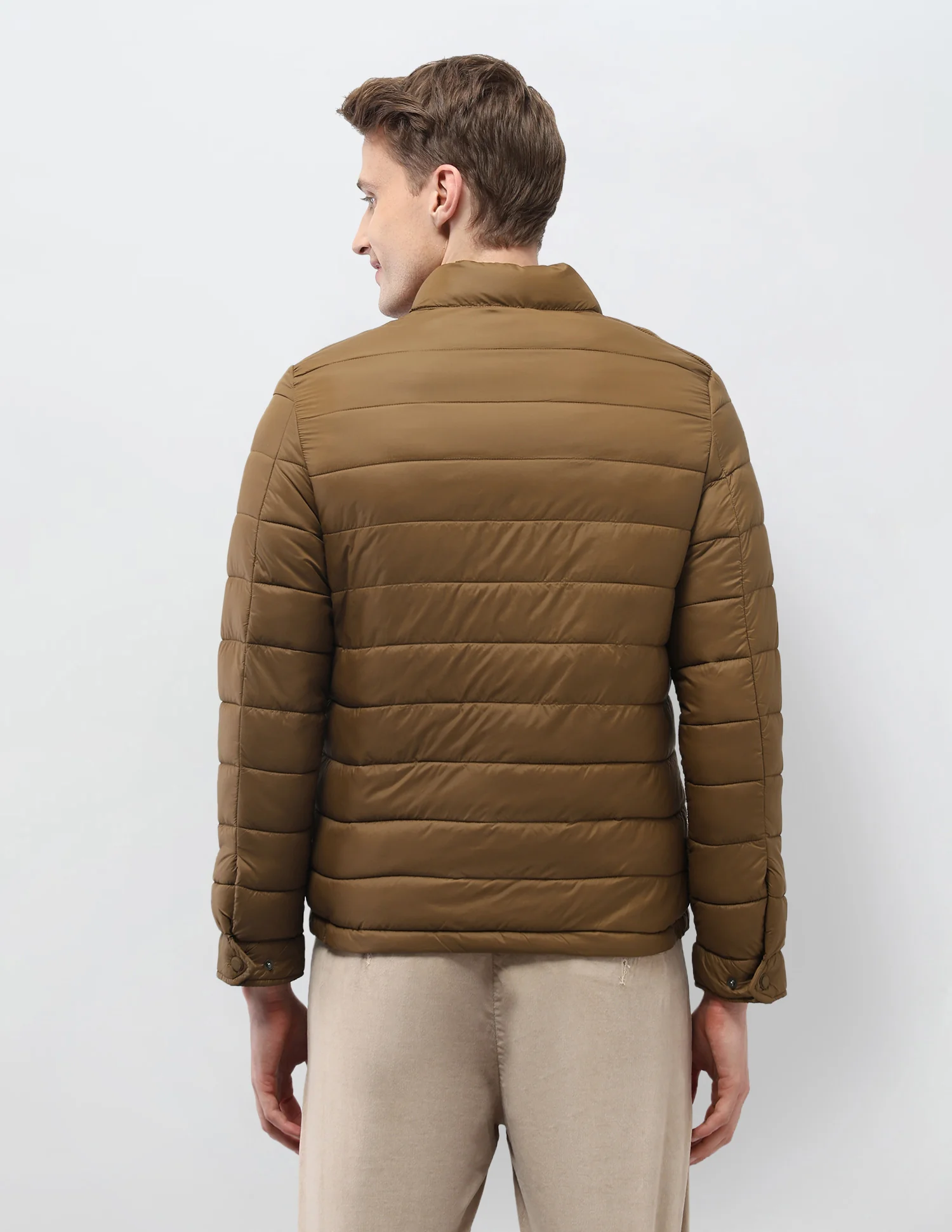 Solid Regular Fit Puffer Jacket - Image 5