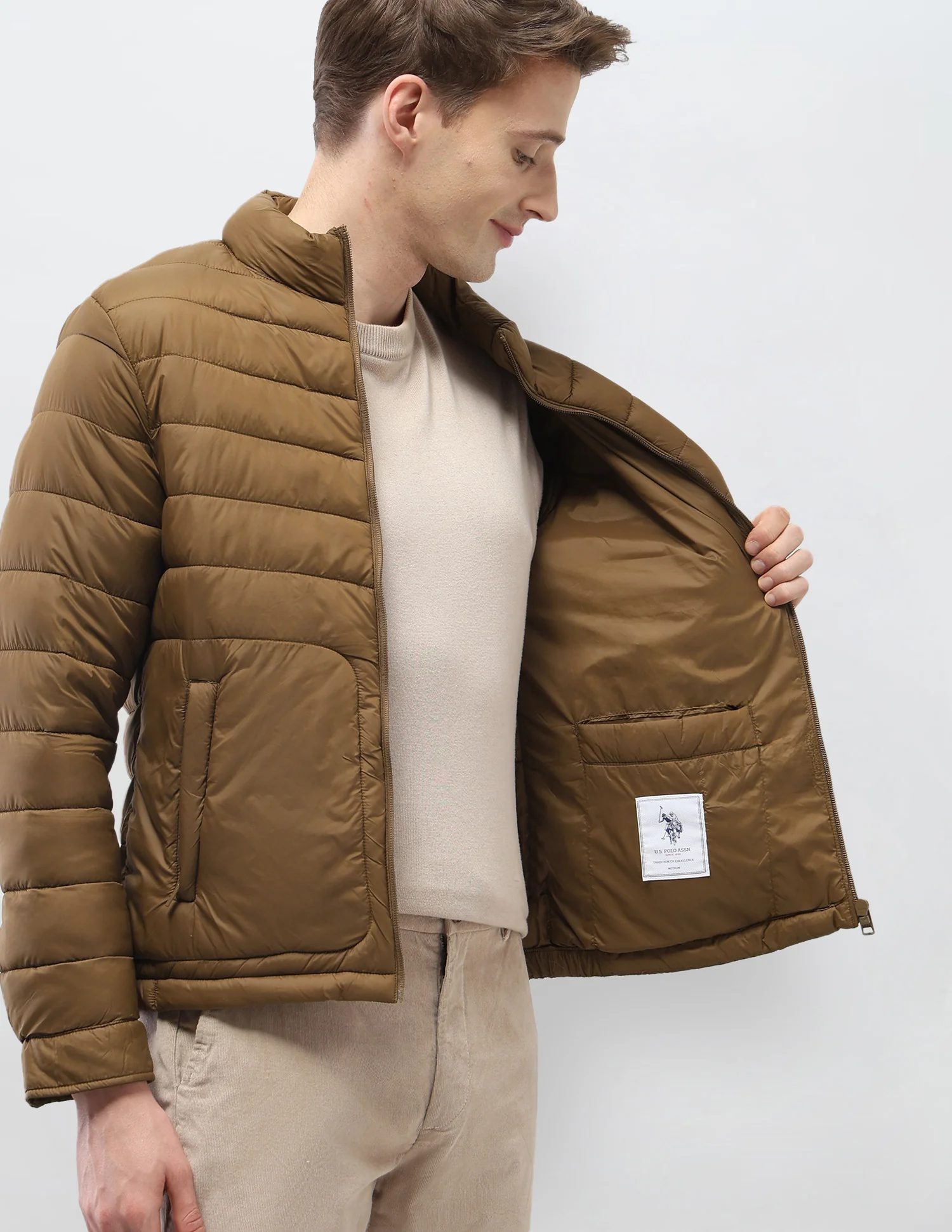 Solid Regular Fit Puffer Jacket - Image 8