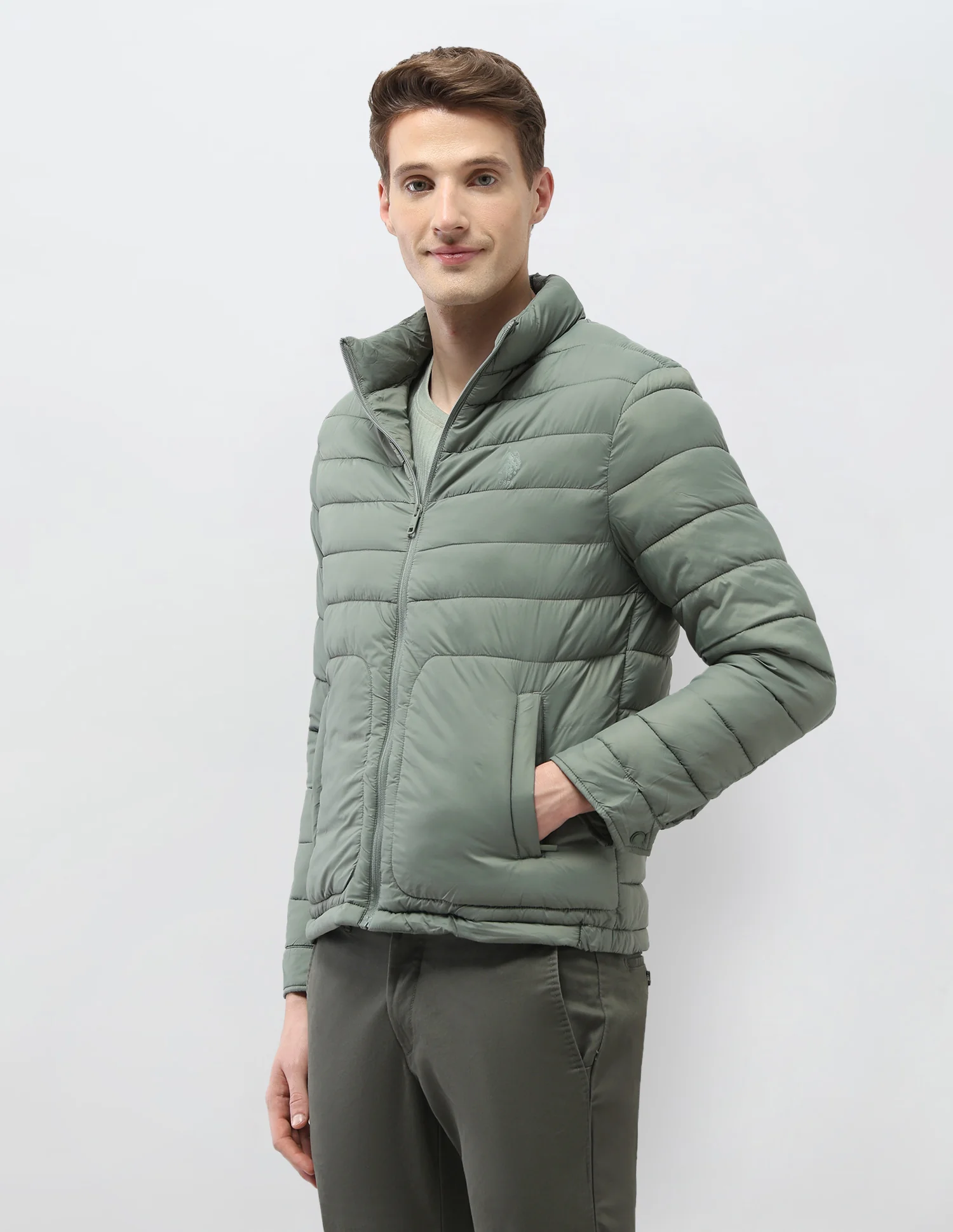 Solid Regular Fit Puffer Jacket - Image 4
