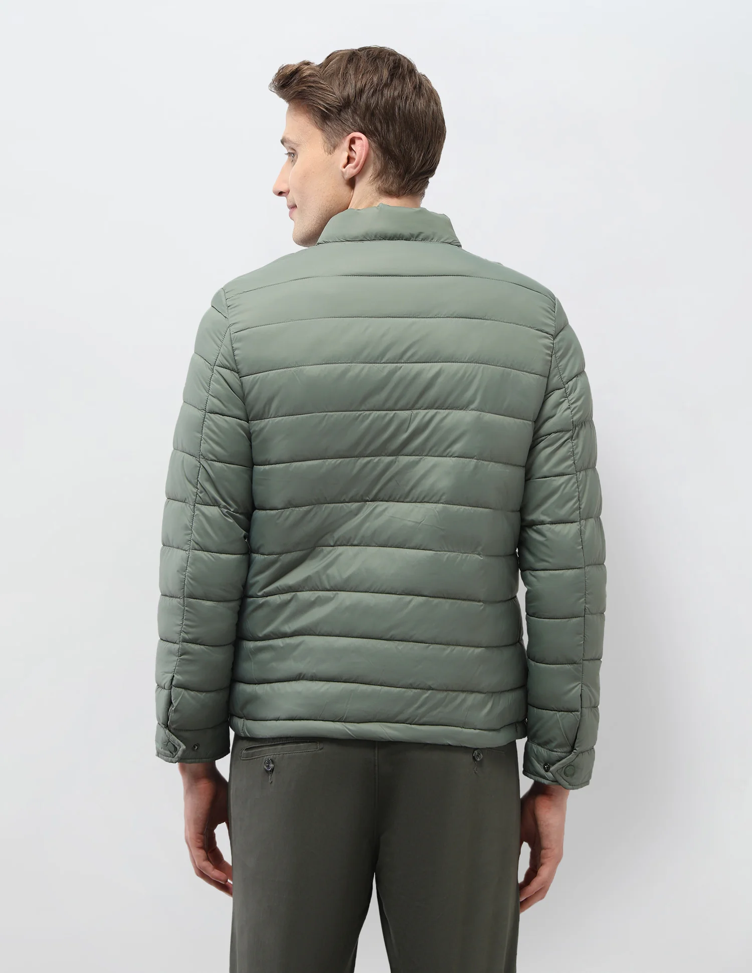 Solid Regular Fit Puffer Jacket - Image 5