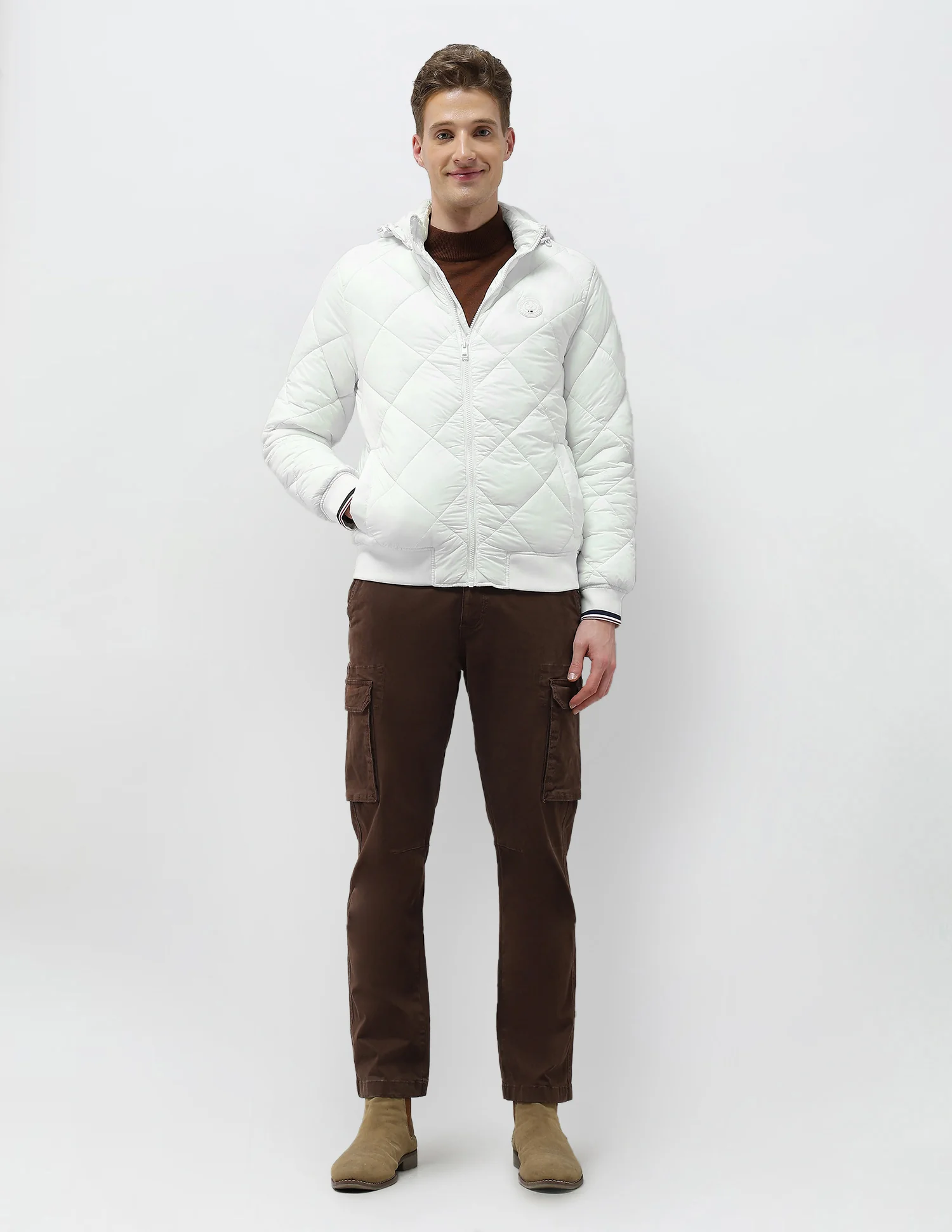 Solid Regular Fit Puffer Jacket - Image 3