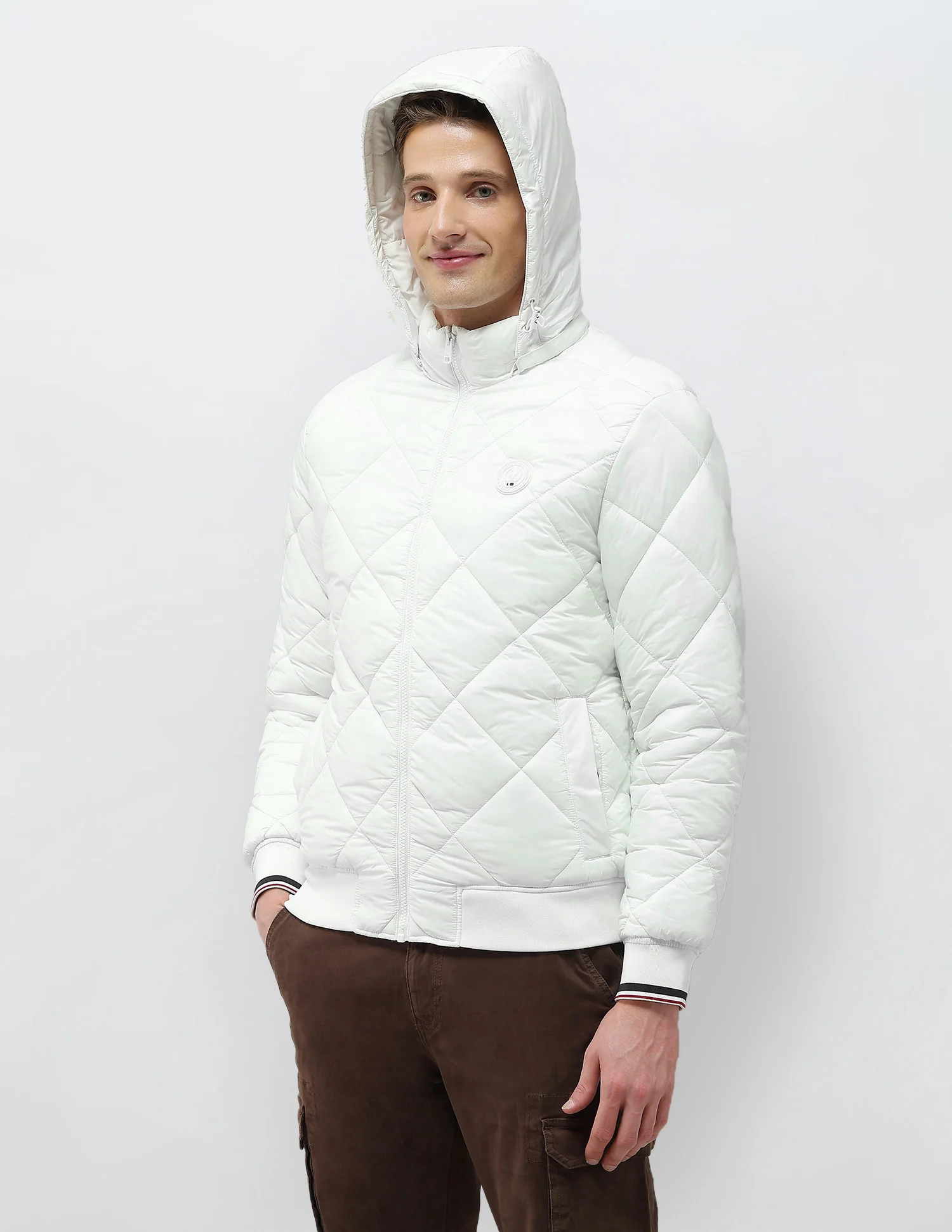 Solid Regular Fit Puffer Jacket - Image 4