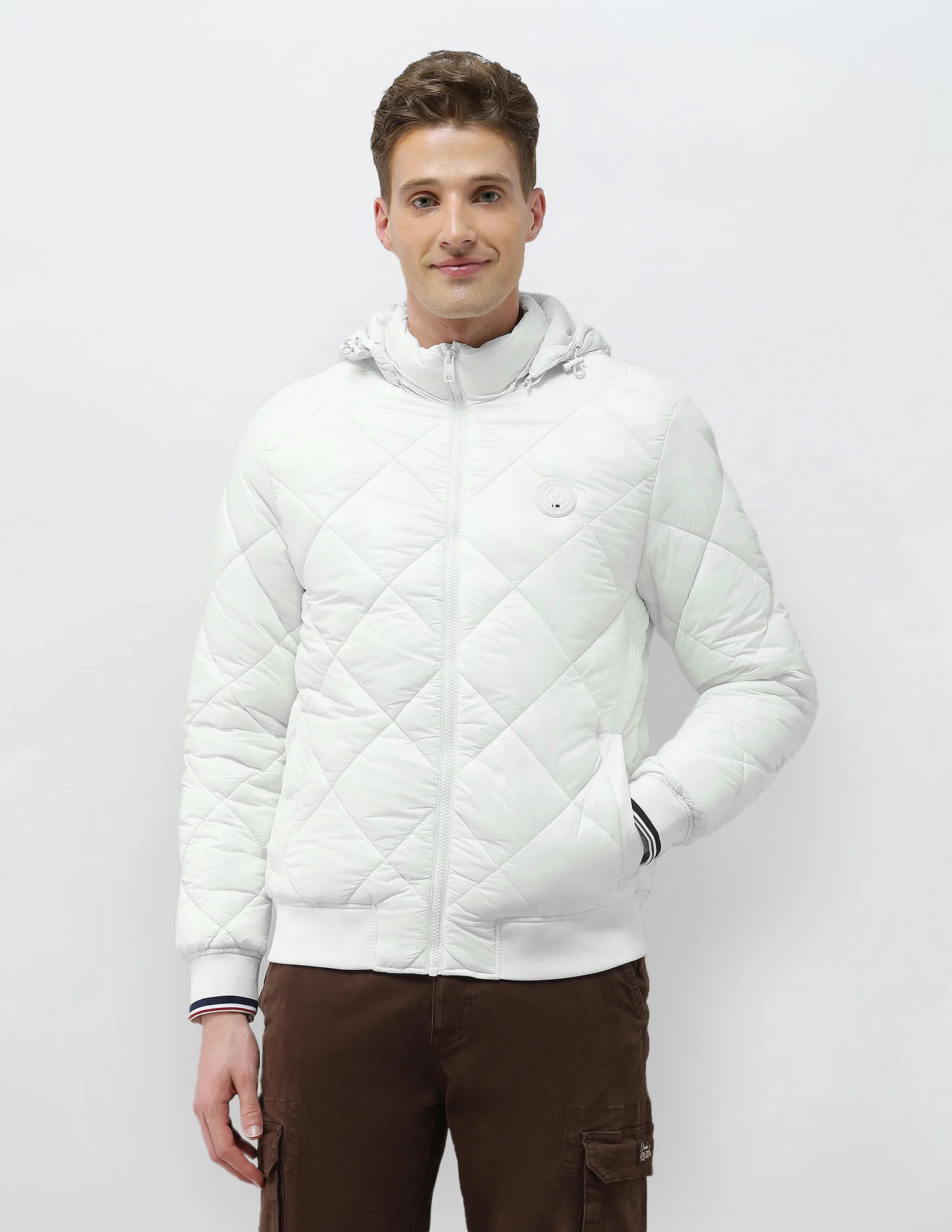Solid Regular Fit Puffer Jacket - Image 6