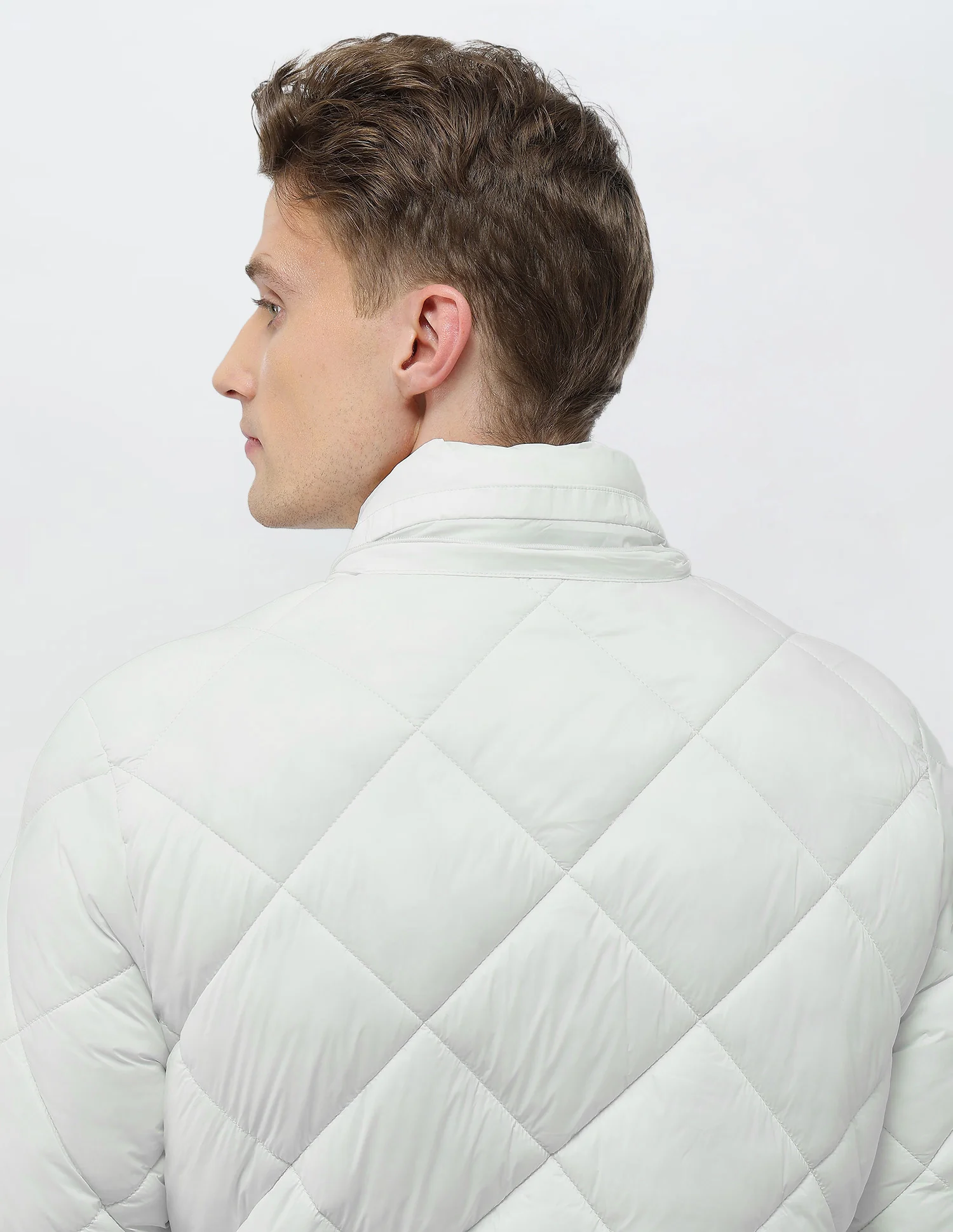 Solid Regular Fit Puffer Jacket - Image 8