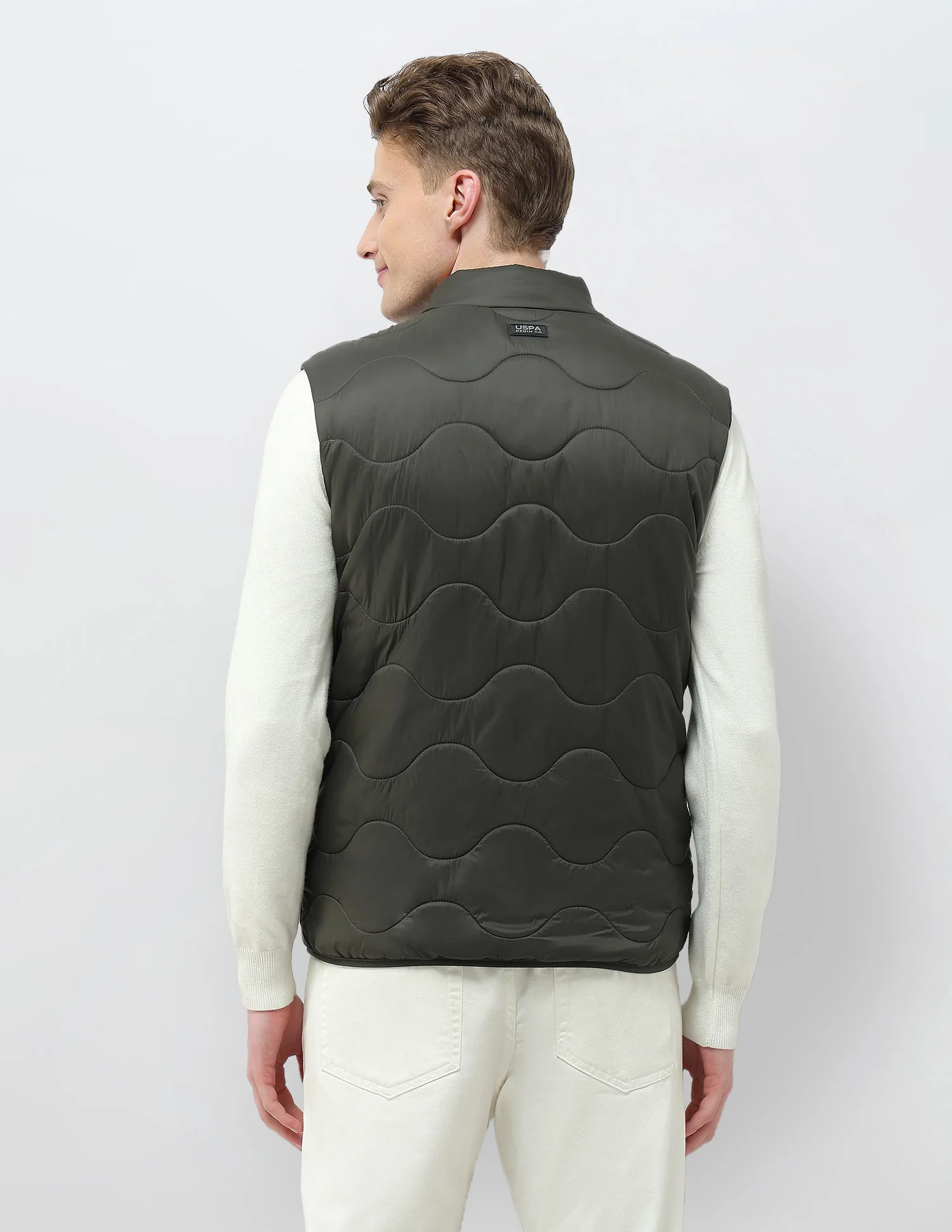 Solid Regular Fit Quilted Jacket - Image 5