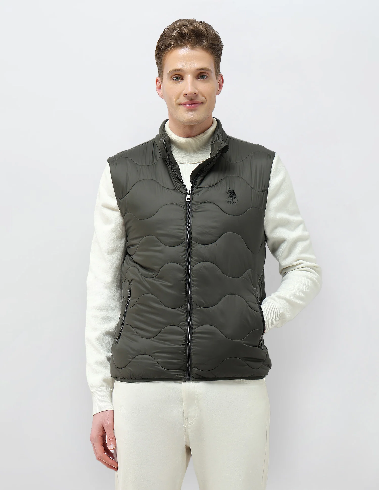 Solid Regular Fit Quilted Jacket - Image 6