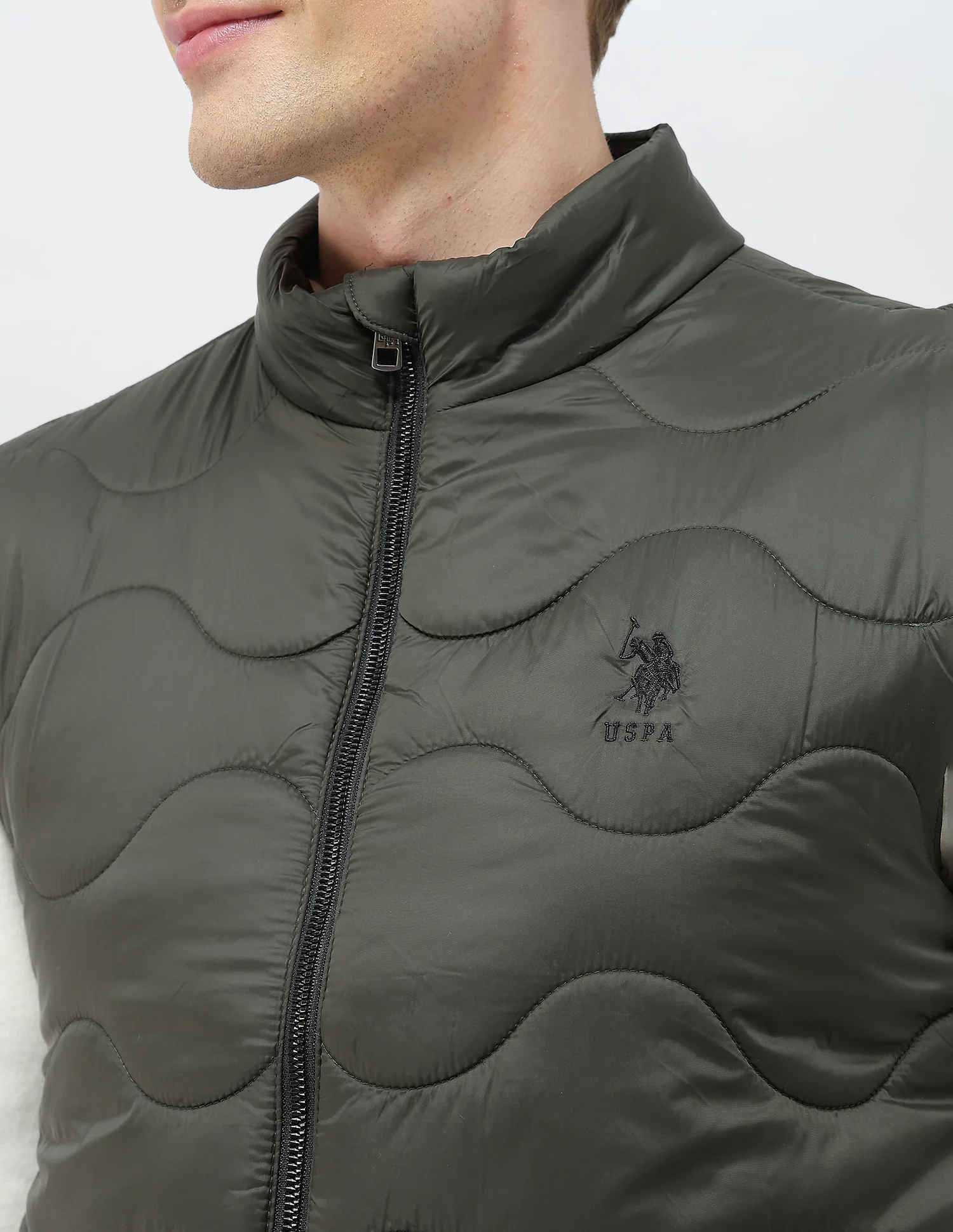 Solid Regular Fit Quilted Jacket - Image 7
