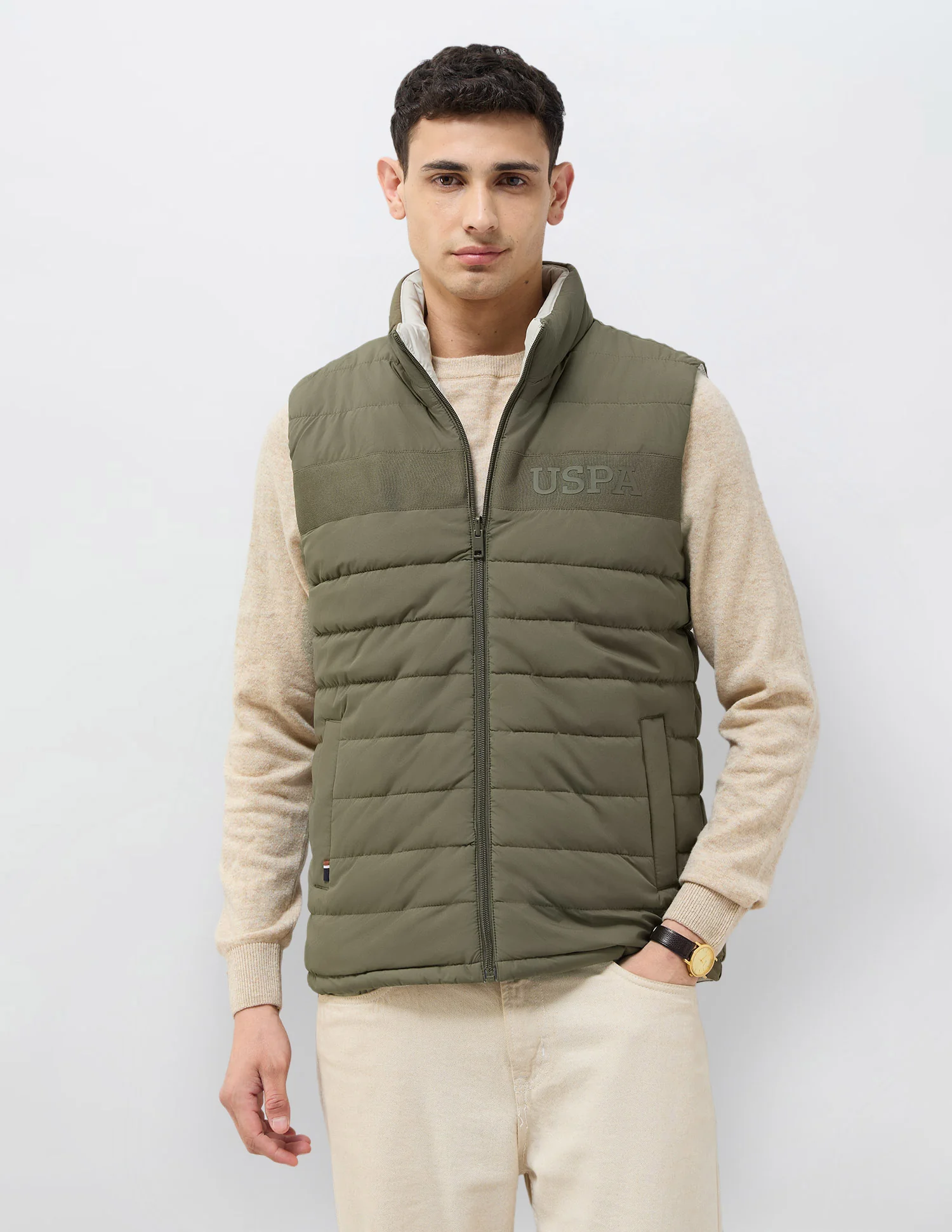 Solid Regular Fit Reversible Jacket - Image 6