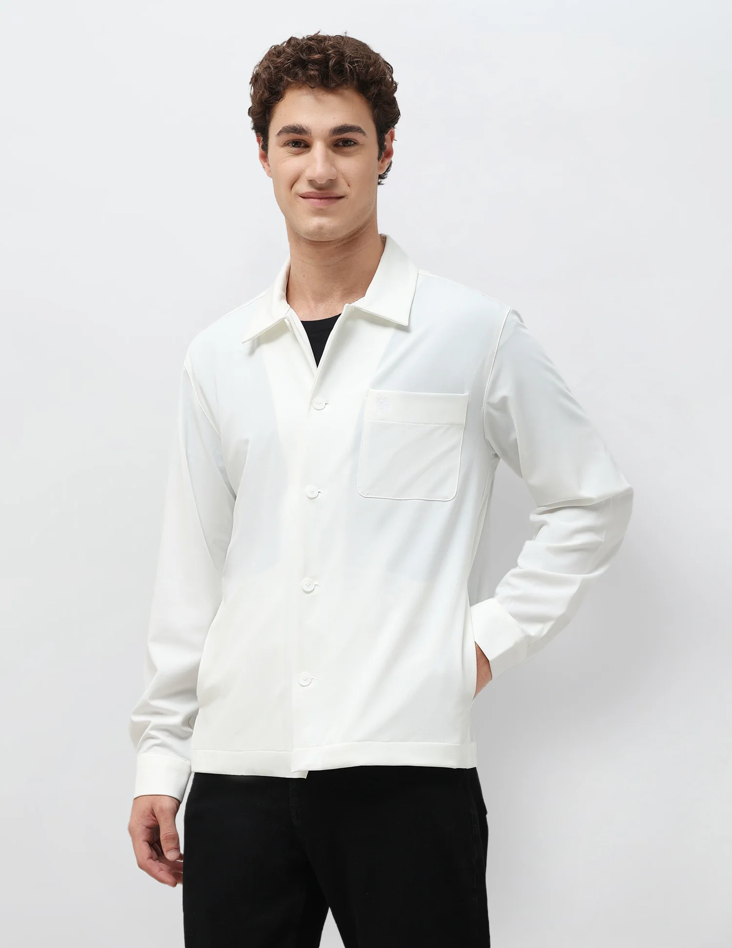 Solid Regular Fit Shacket - Image 4
