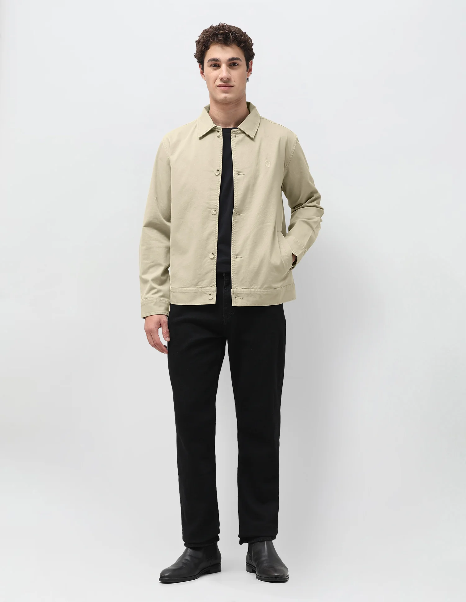 Solid Regular Fit Shacket - Image 3