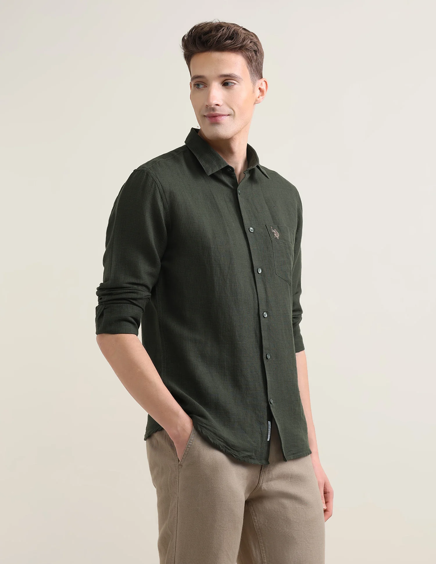 Solid Regular Fit Shirt - Image 4