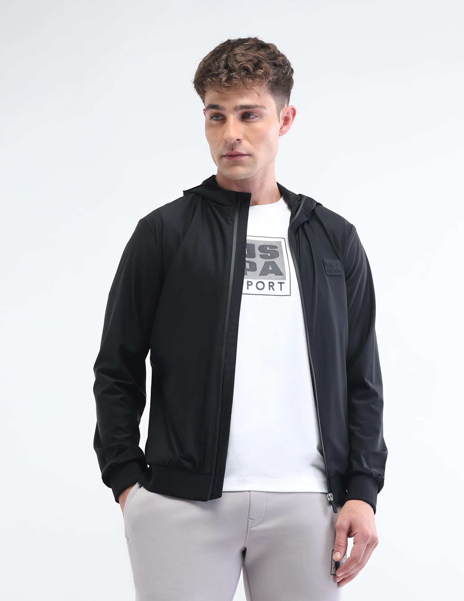 Solid Regular Fit Sport Jacket