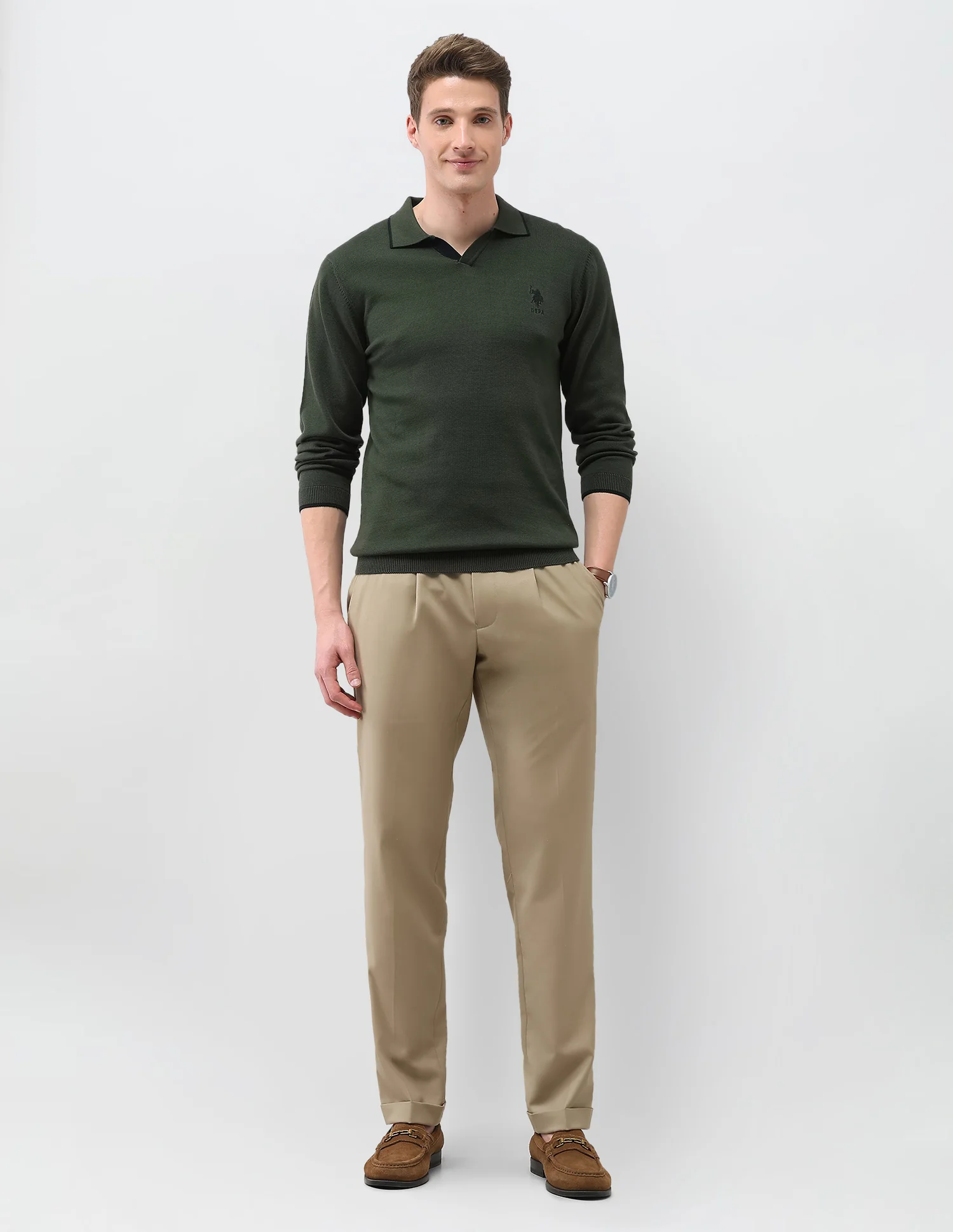 Solid Regular Fit Sweater - Image 2