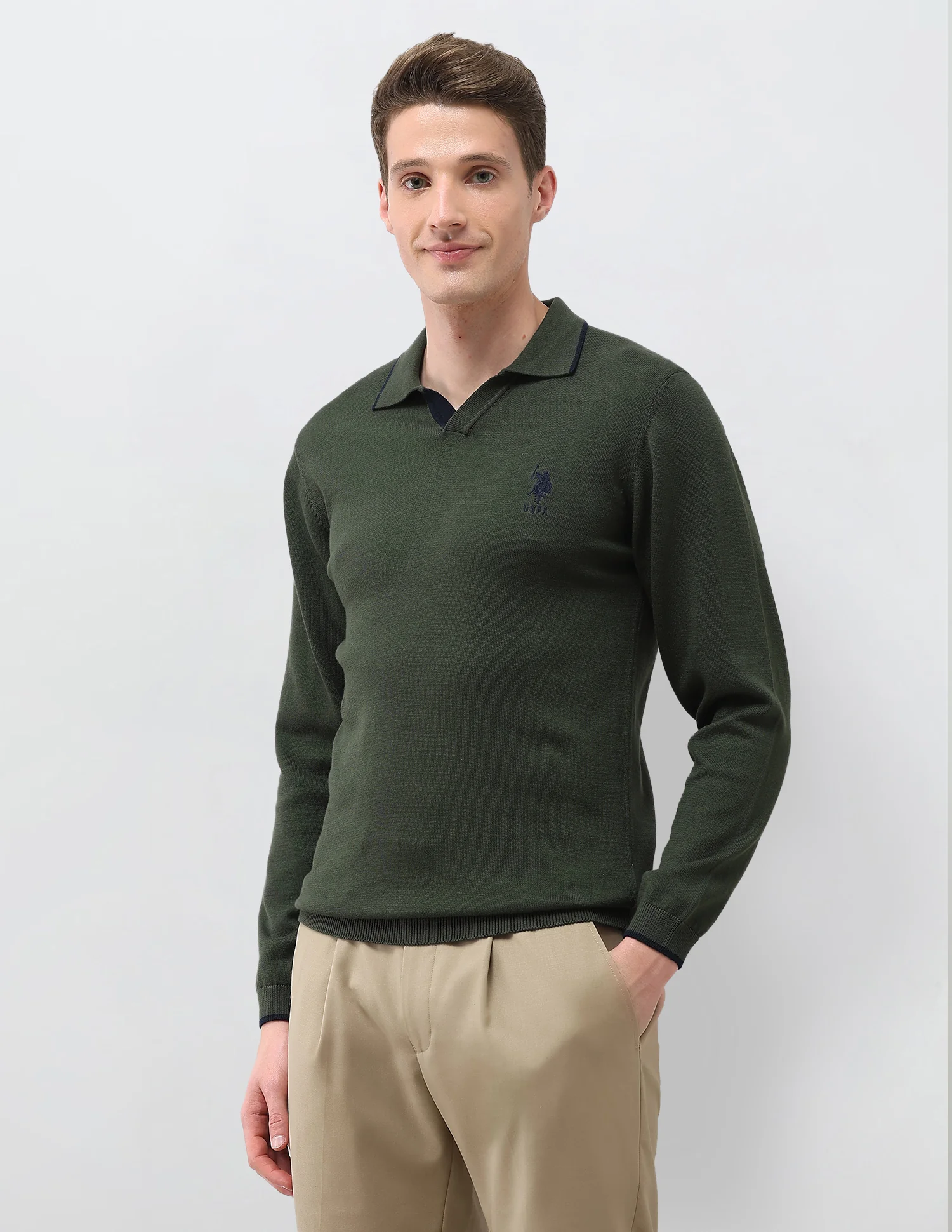 Solid Regular Fit Sweater - Image 3