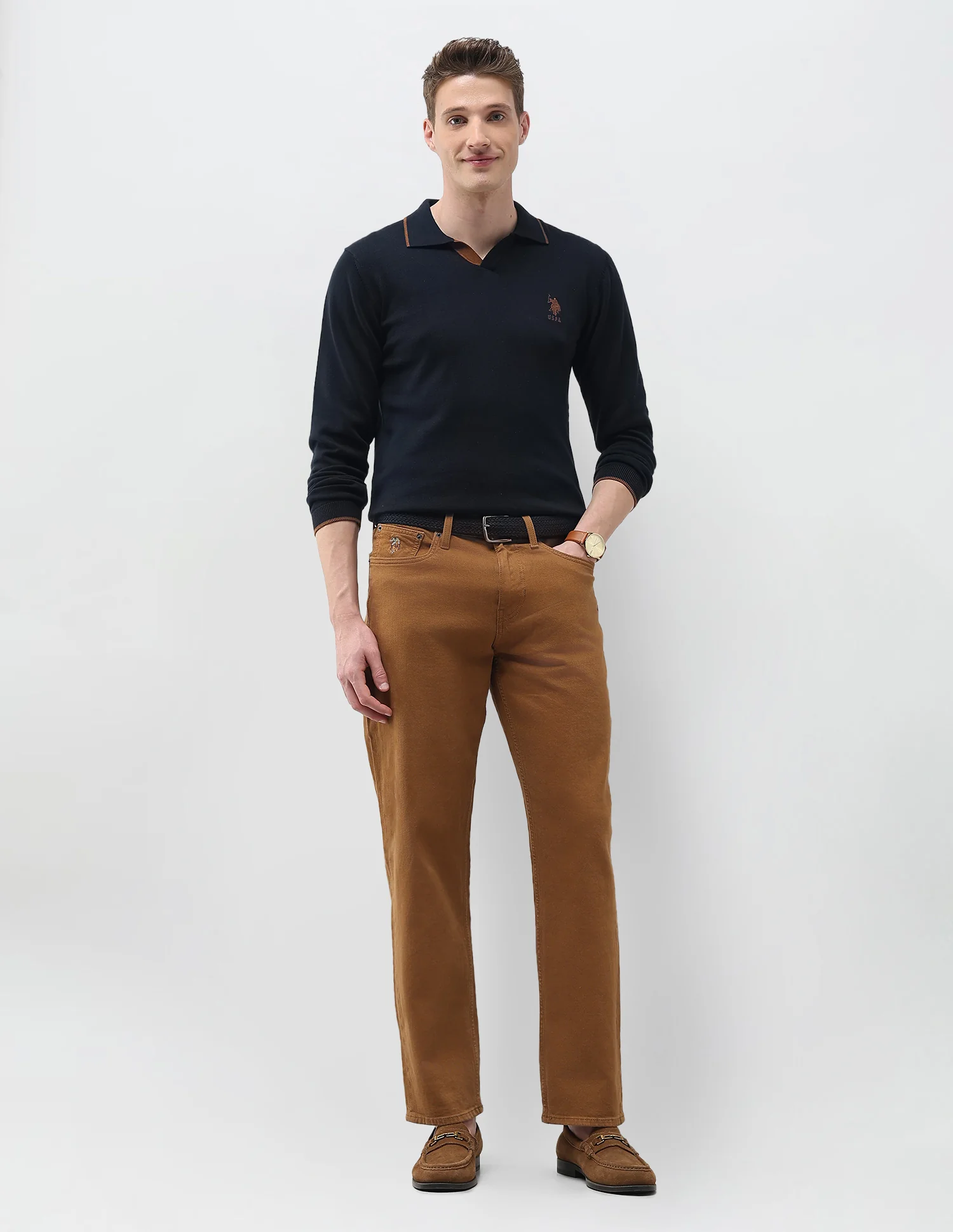Solid Regular Fit Sweater - Image 3
