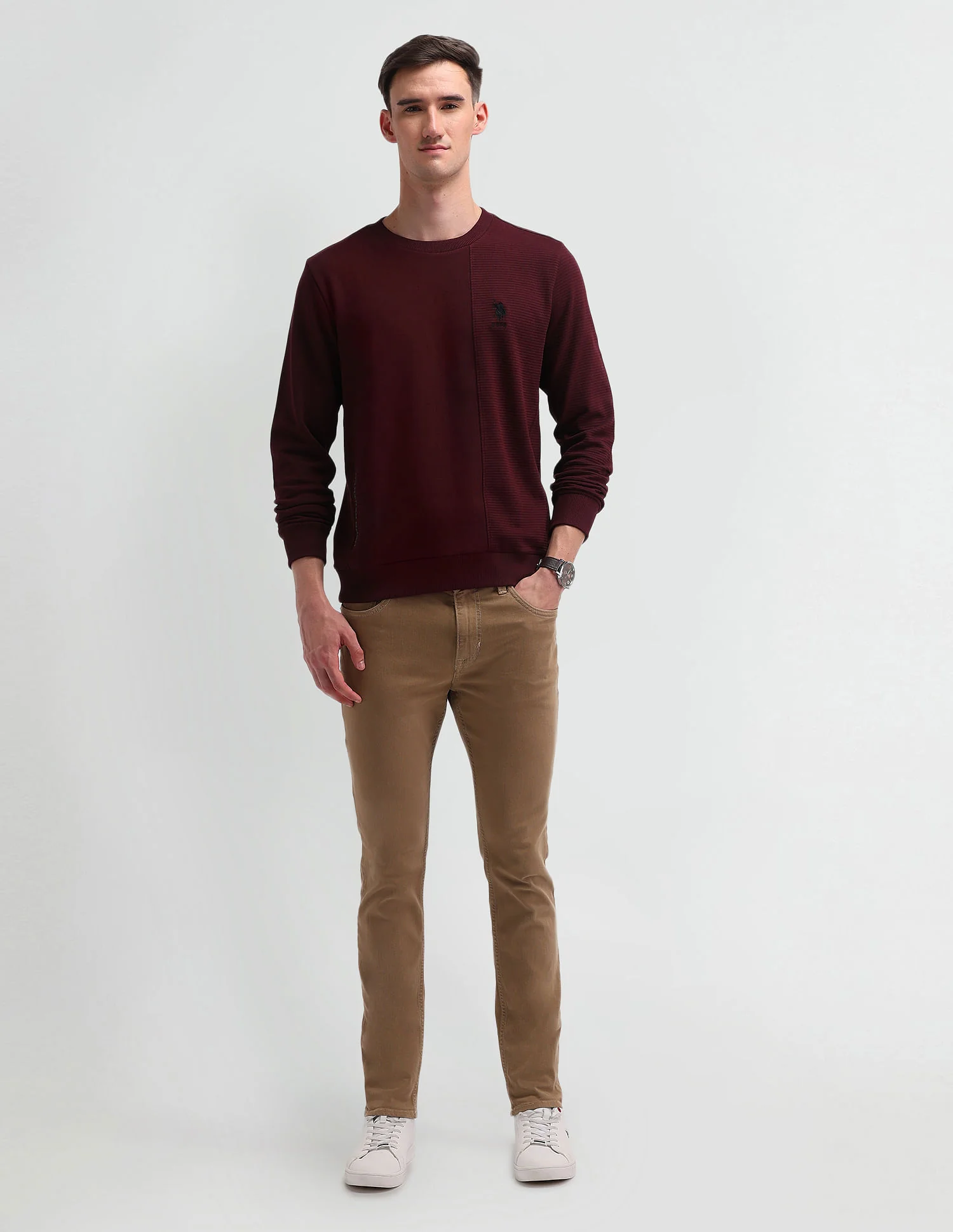 Solid Regular Fit Sweatshirt - Image 3