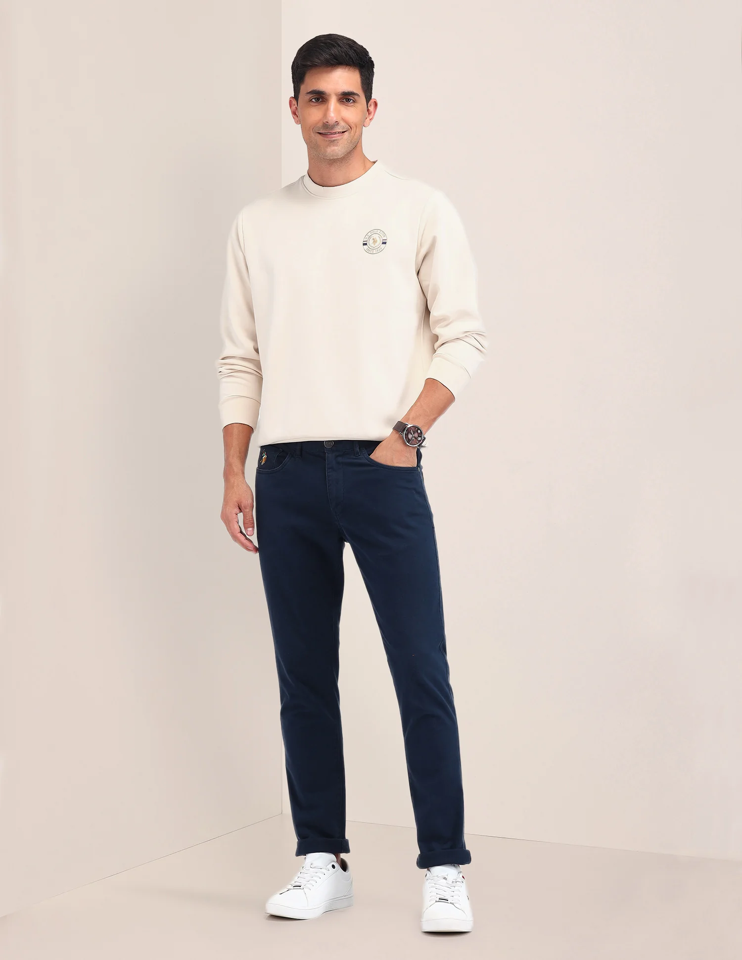 Solid Regular Fit Sweatshirt - Image 3
