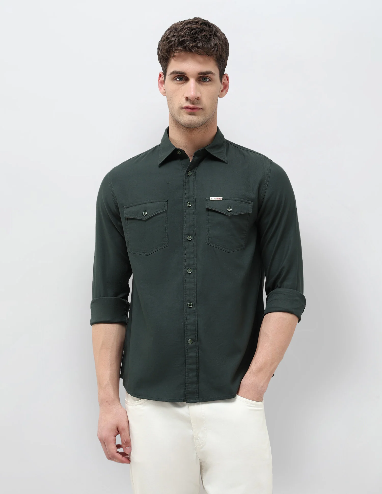 Solid Regular Fit Twill Shirt - Image 6