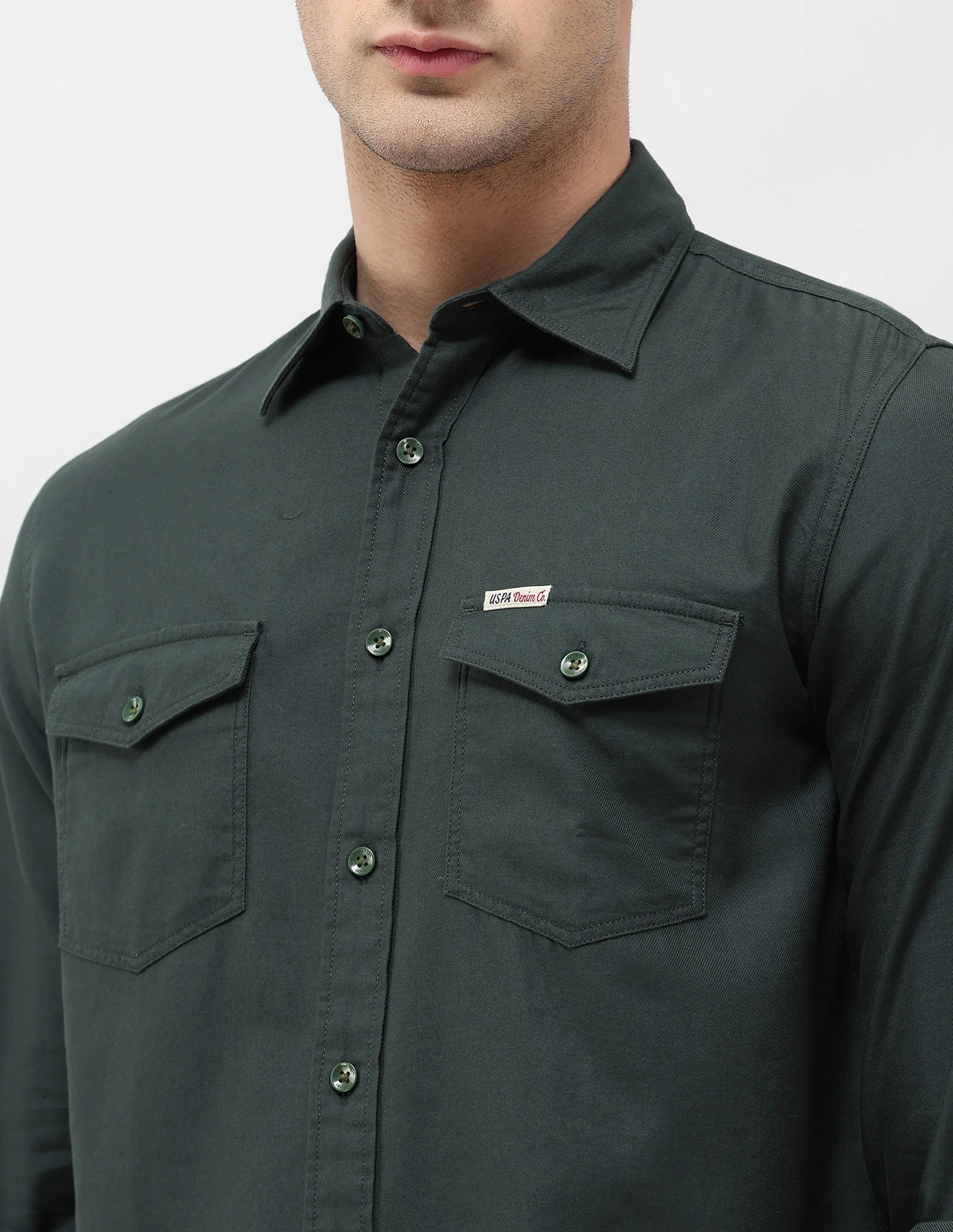 Solid Regular Fit Twill Shirt - Image 7