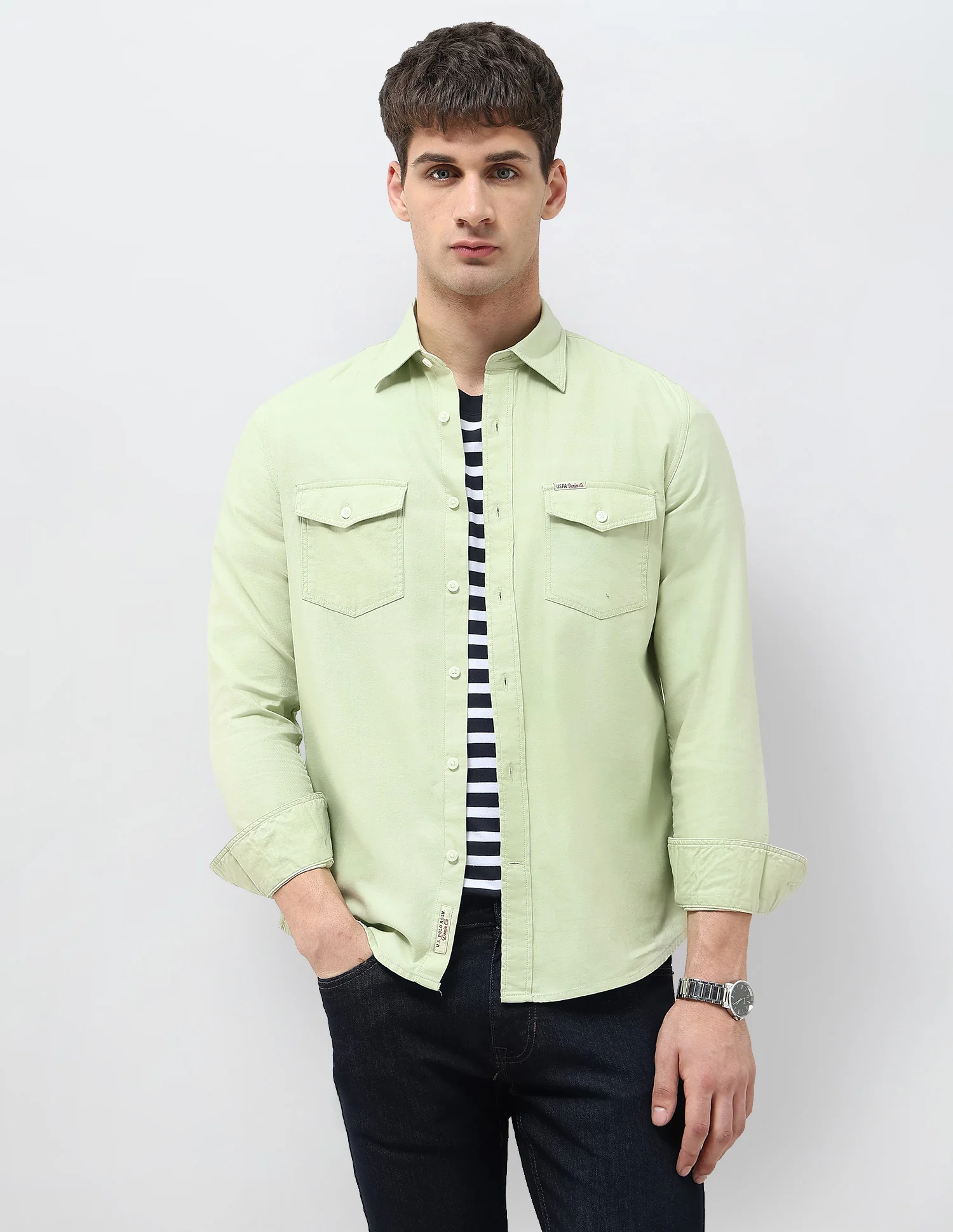 Solid Regular Fit Twill Shirt