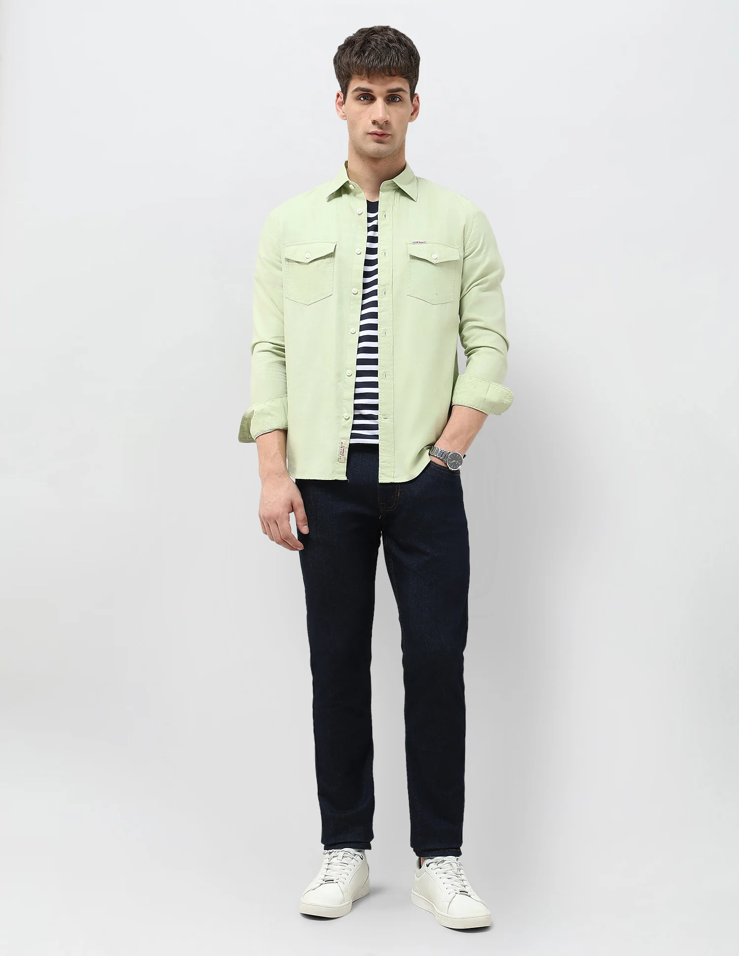 Solid Regular Fit Twill Shirt - Image 3