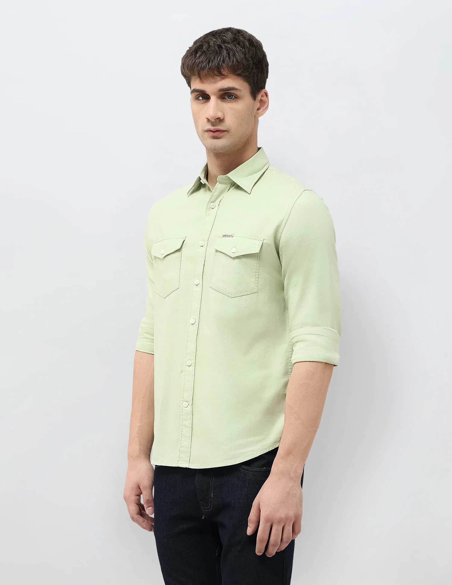 Solid Regular Fit Twill Shirt - Image 4