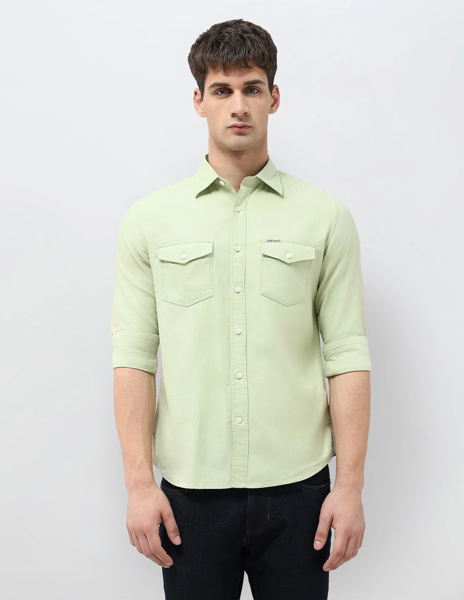 Solid Regular Fit Twill Shirt - Image 6