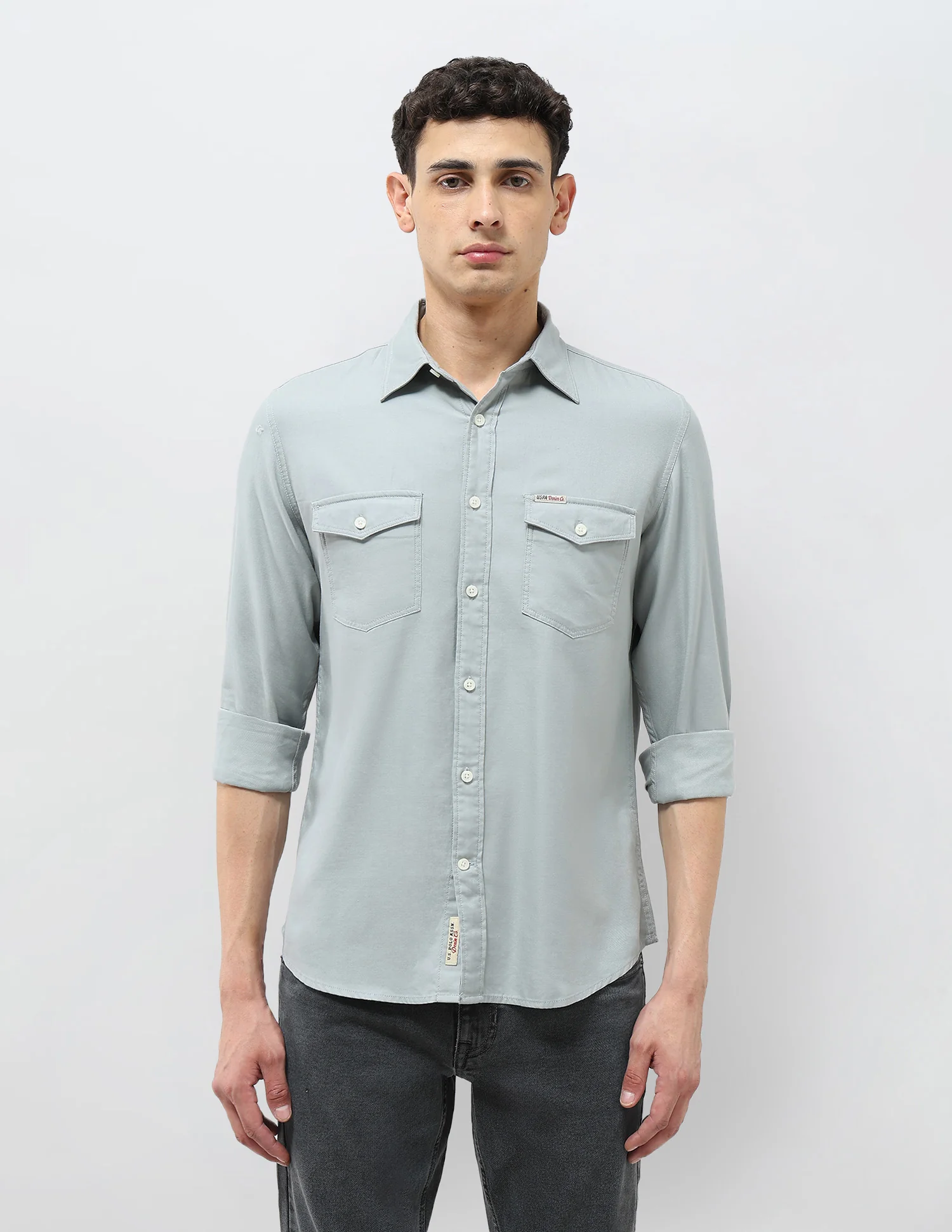 Solid Regular Fit Twill Shirt - Image 6