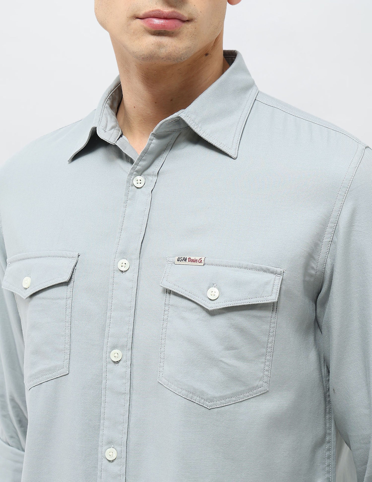 Solid Regular Fit Twill Shirt - Image 7