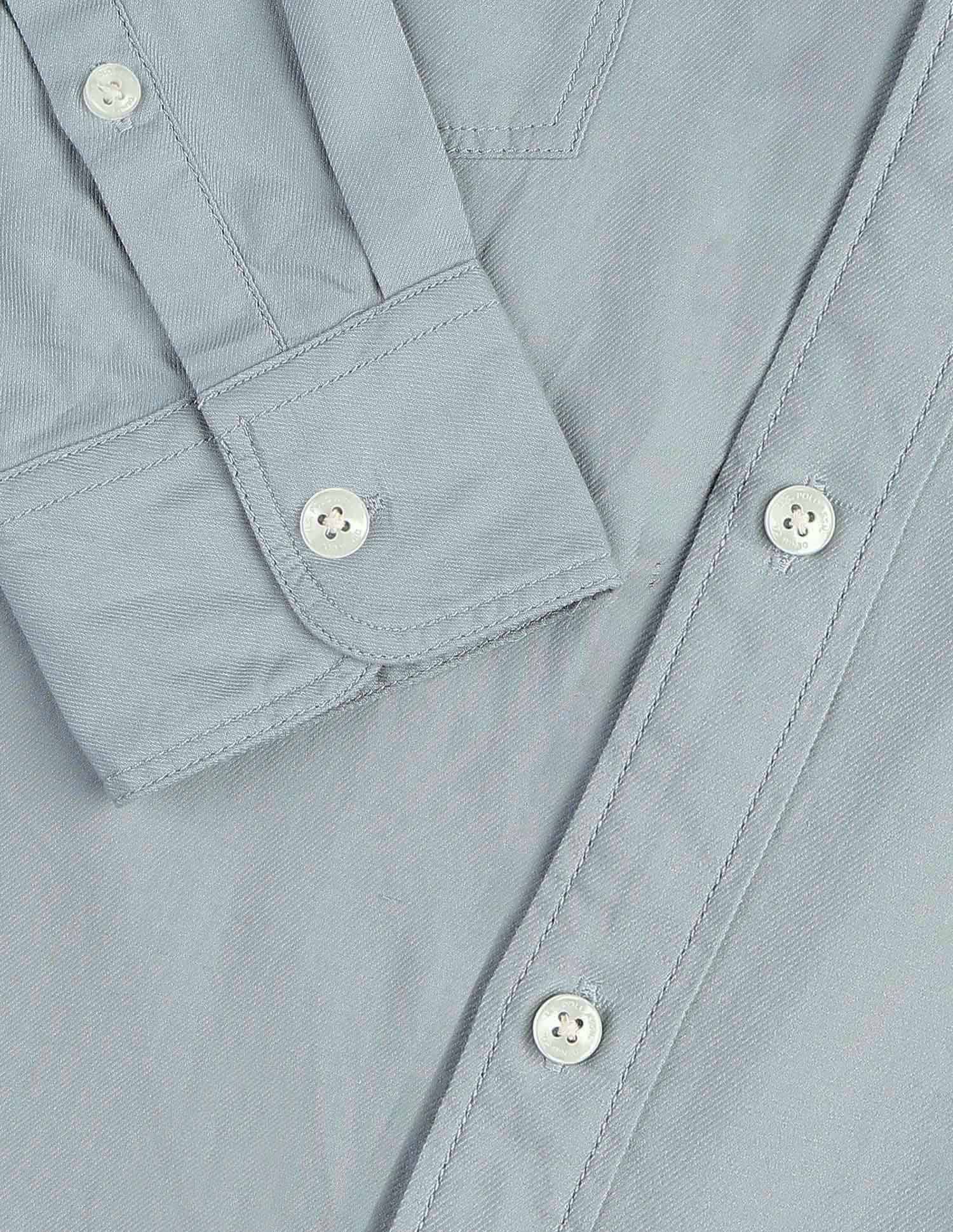 Solid Regular Fit Twill Shirt - Image 8