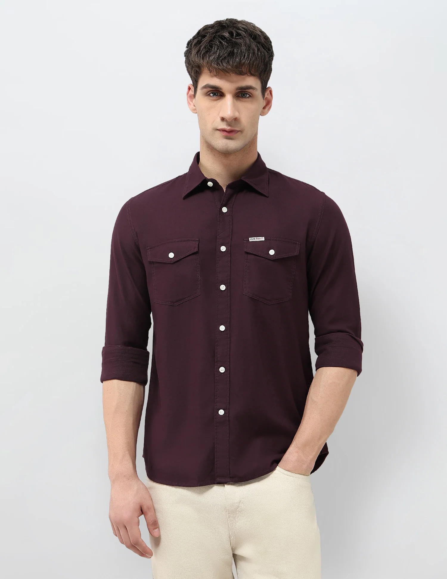 Solid Regular Fit Twill Shirt - Image 6