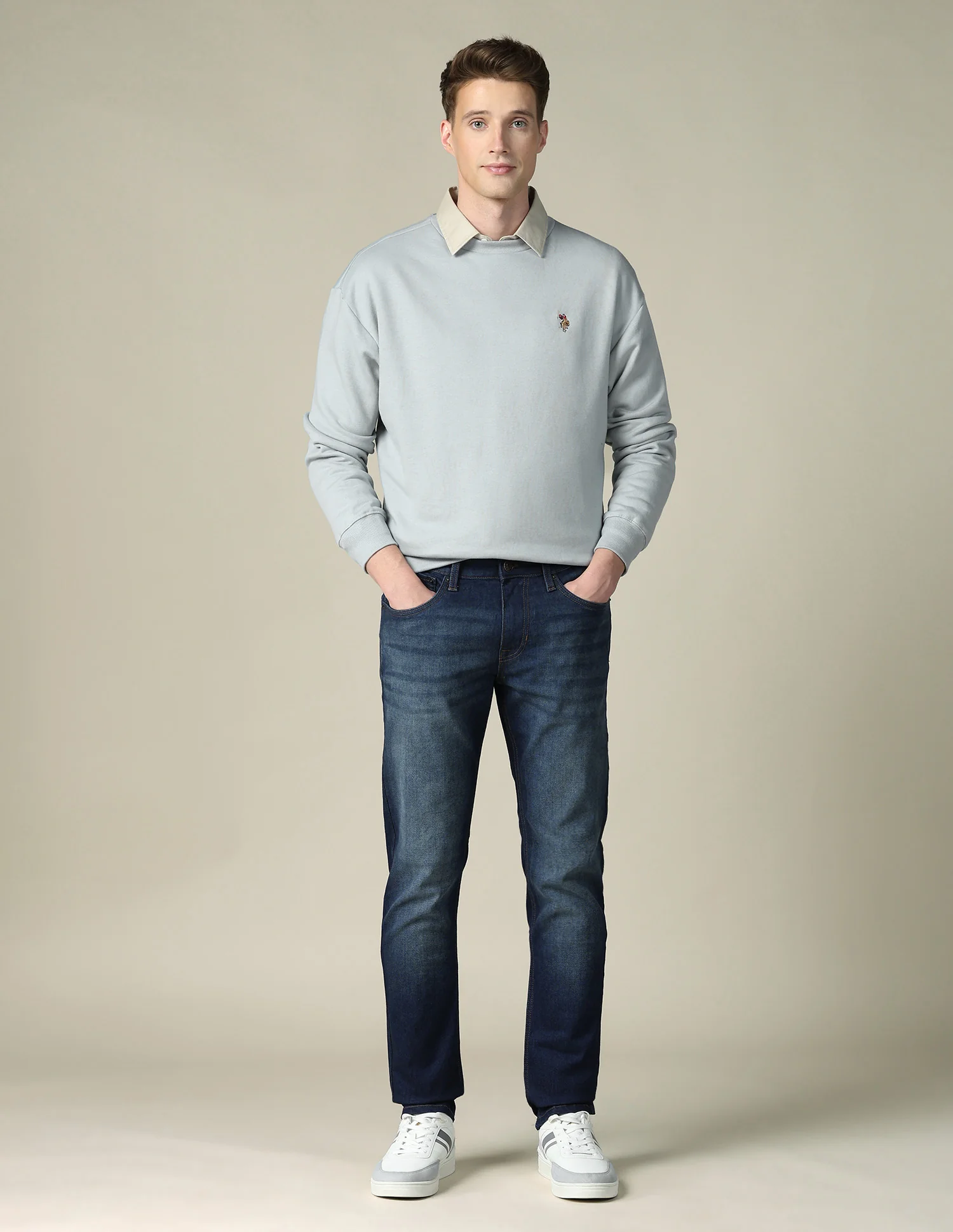 Solid Relaxed Fit Sweatshirt - Image 3
