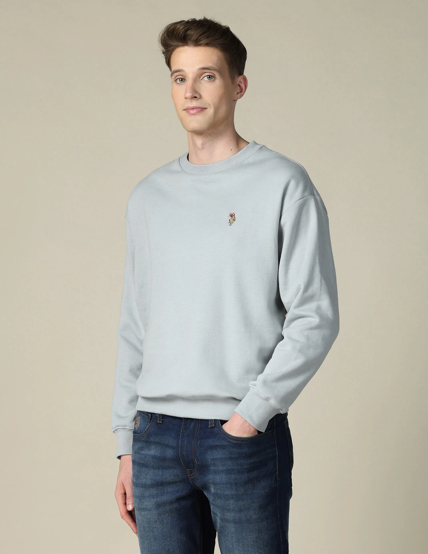 Solid Relaxed Fit Sweatshirt - Image 4