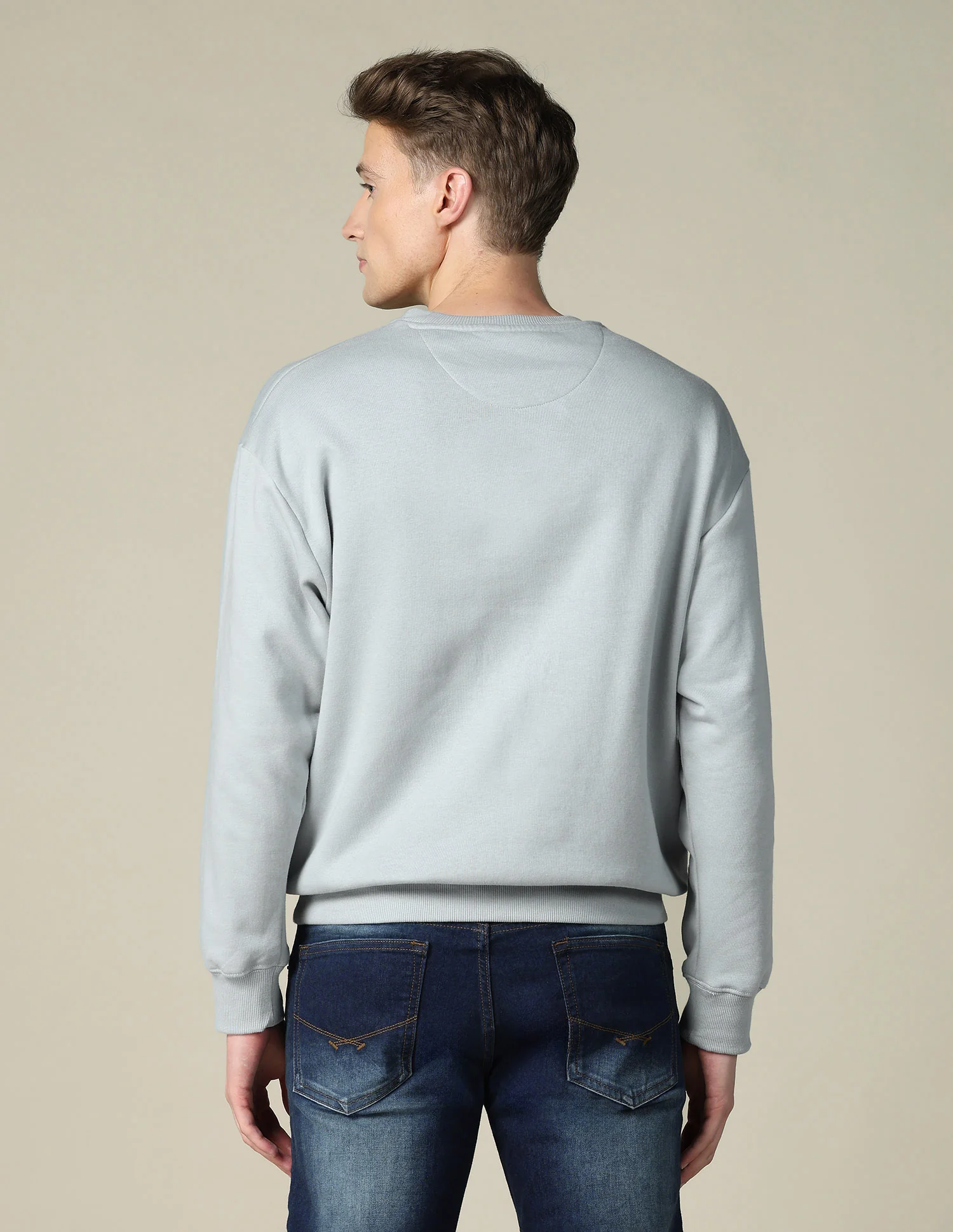 Solid Relaxed Fit Sweatshirt - Image 5