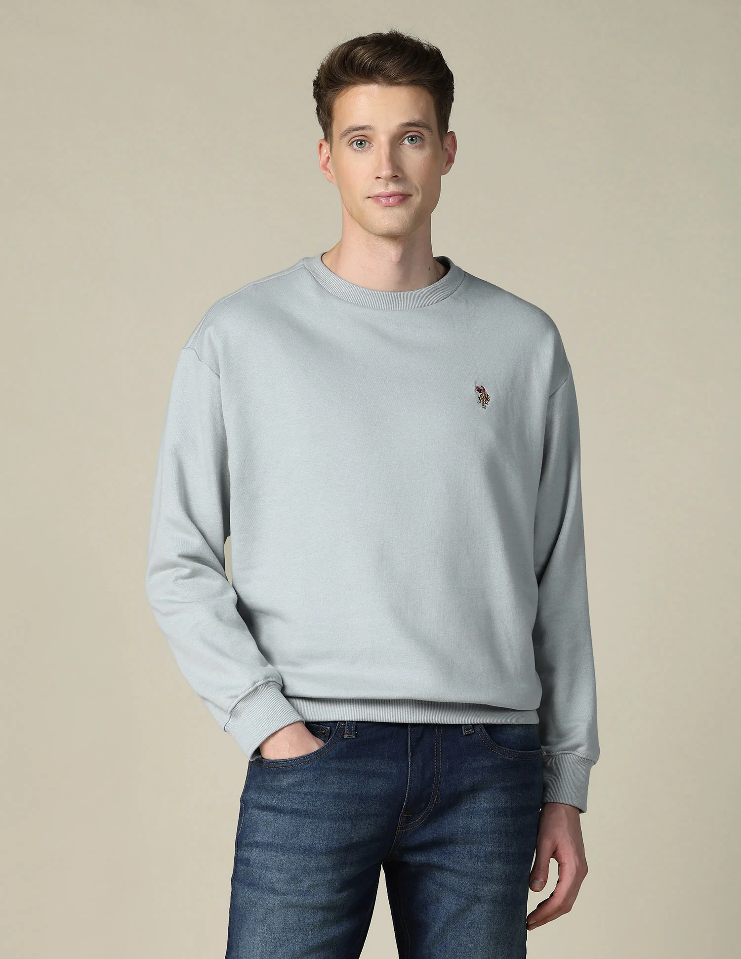 Solid Relaxed Fit Sweatshirt - Image 6