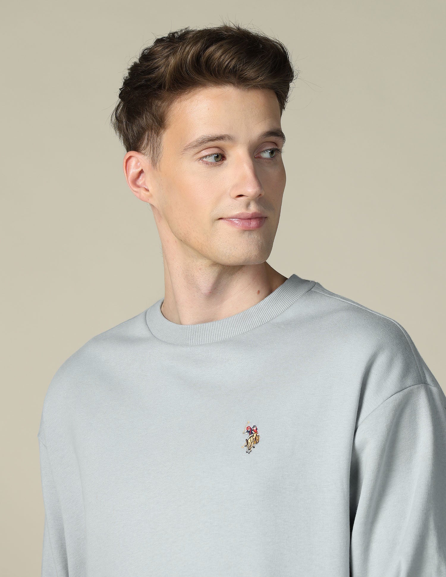 Solid Relaxed Fit Sweatshirt - Image 7
