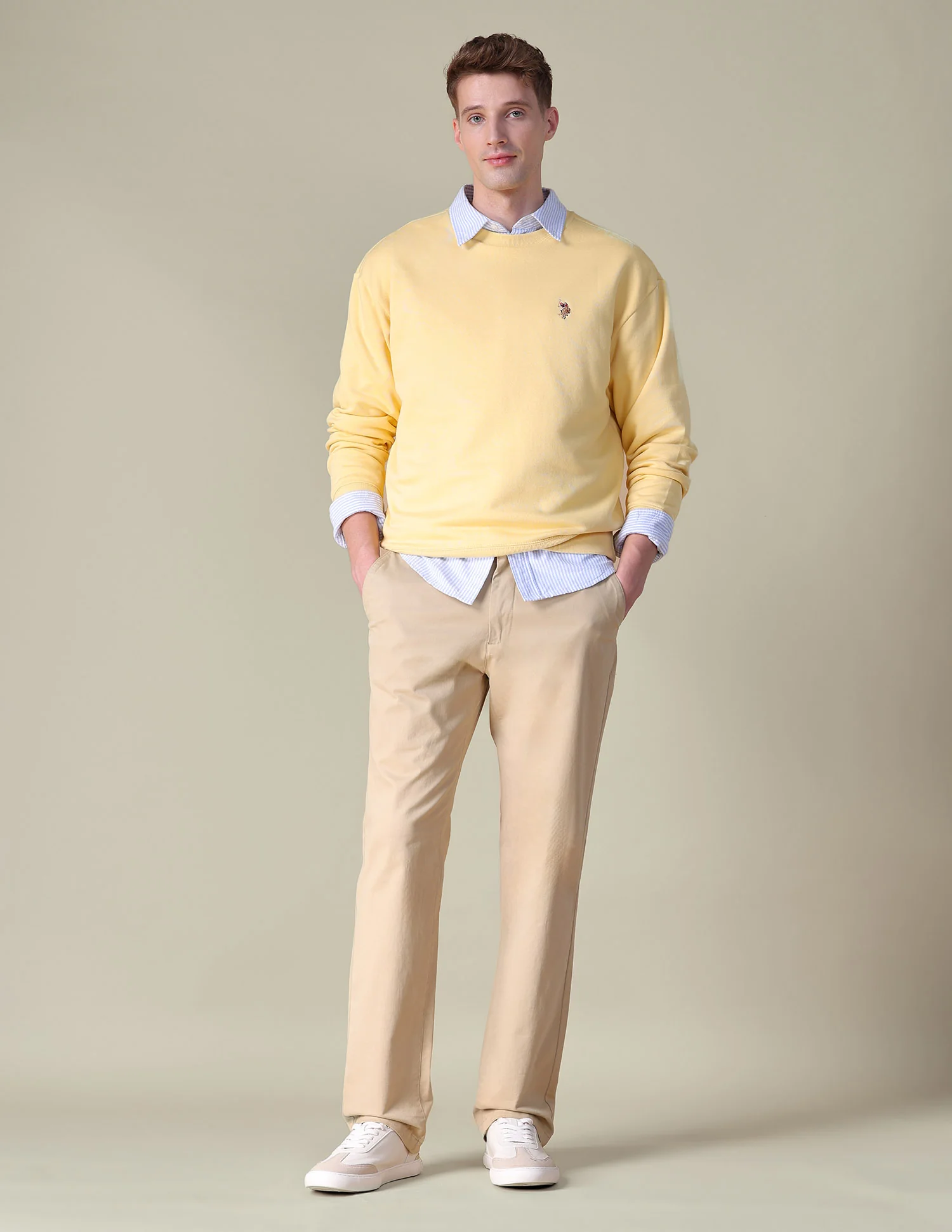Solid Relaxed Fit Sweatshirt - Image 3