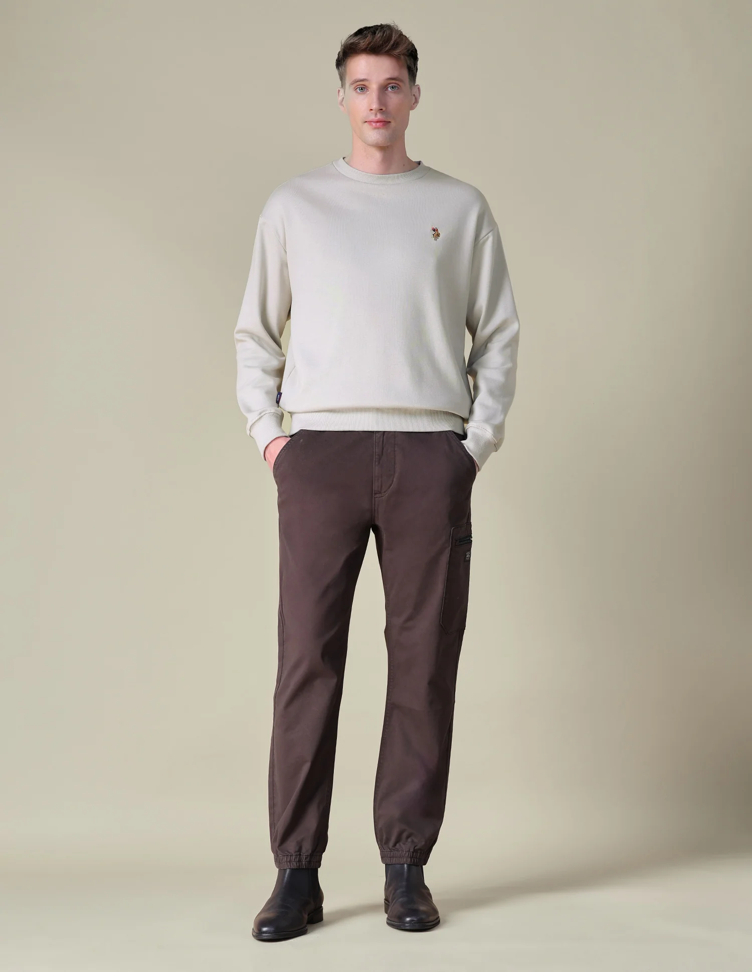 Solid Relaxed Fit Sweatshirt - Image 4