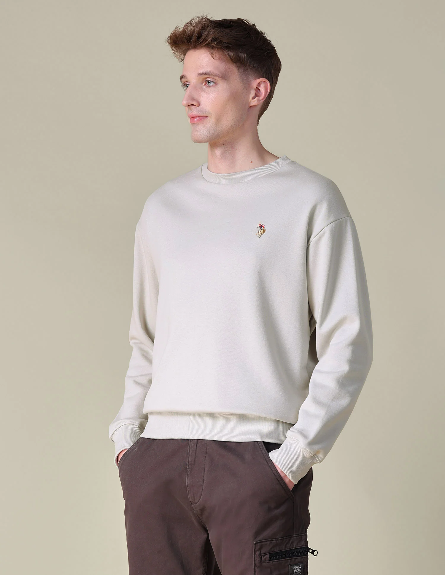 Solid Relaxed Fit Sweatshirt - Image 5
