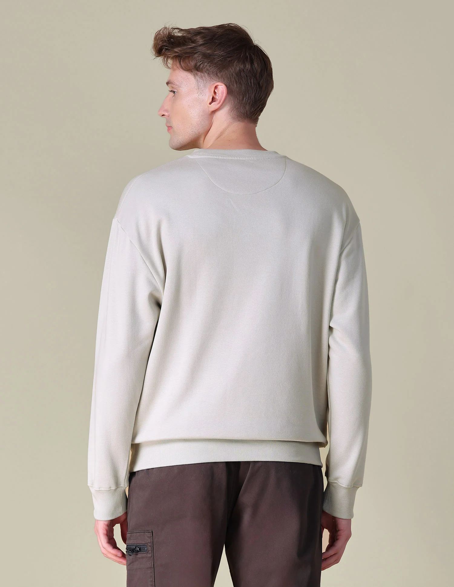 Solid Relaxed Fit Sweatshirt - Image 6