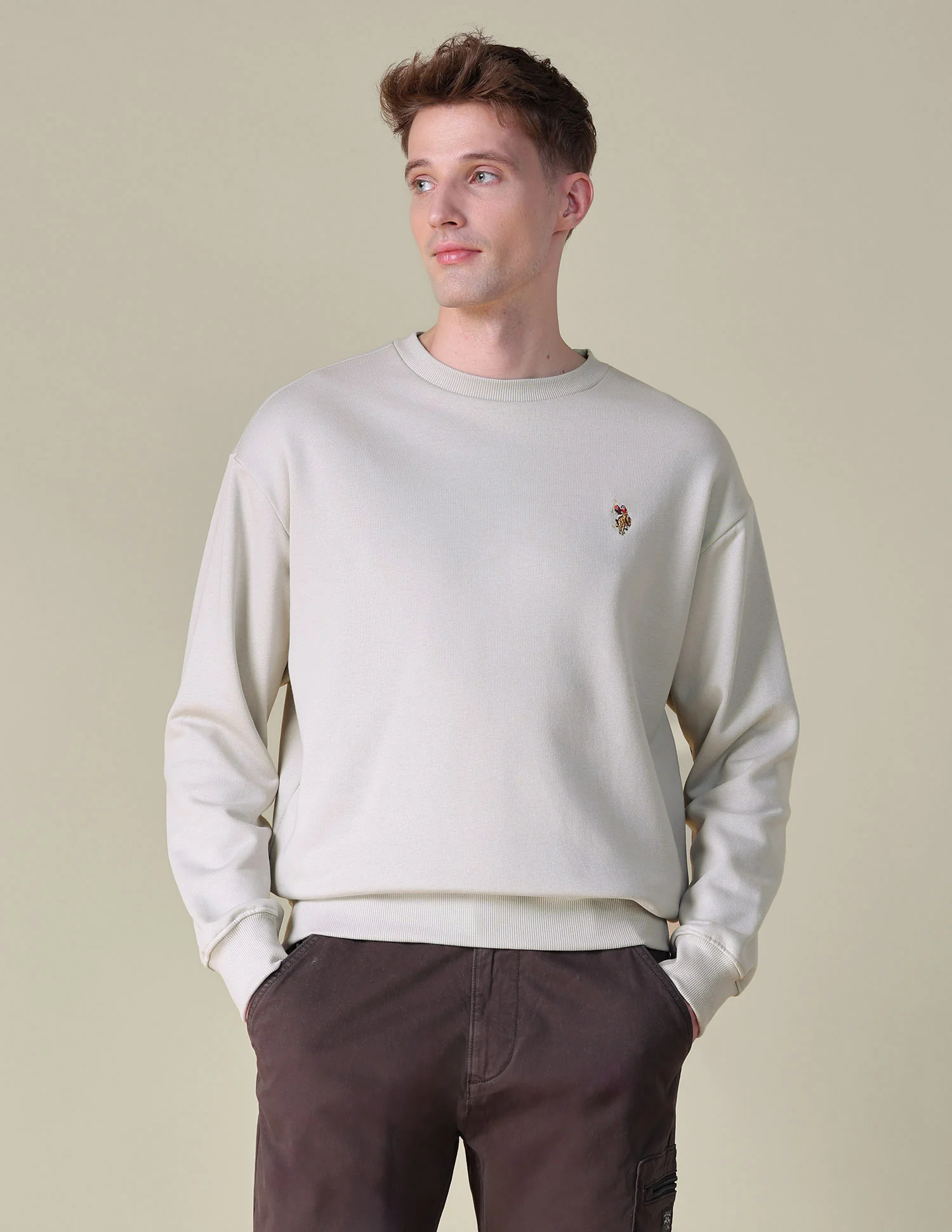 Solid Relaxed Fit Sweatshirt - Image 7