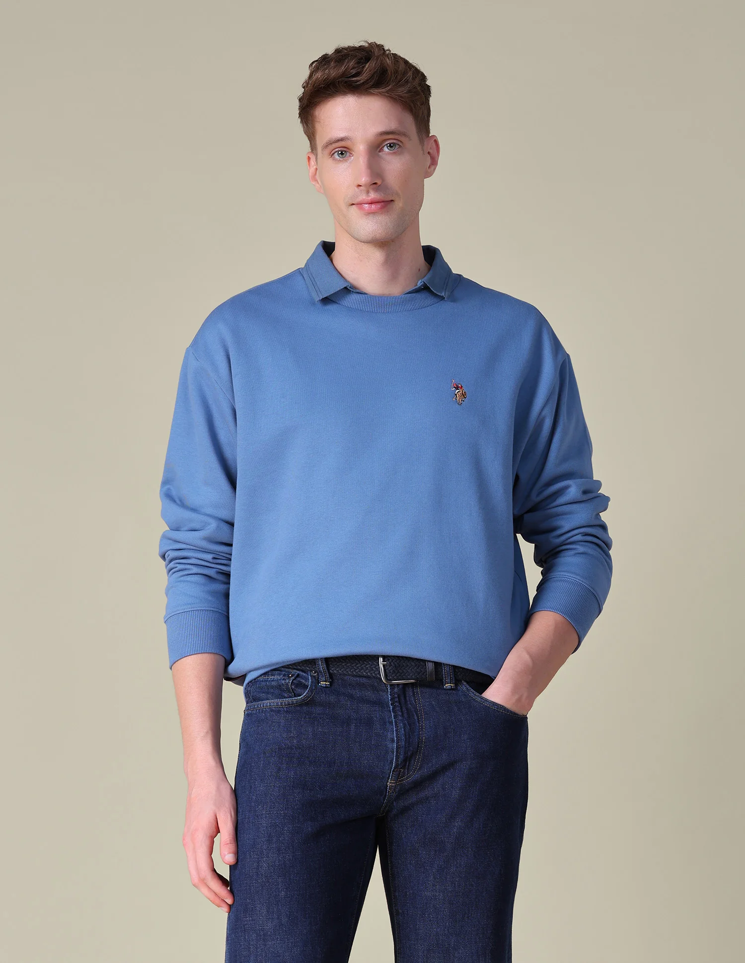 Solid Relaxed Fit Sweatshirt - Image 2