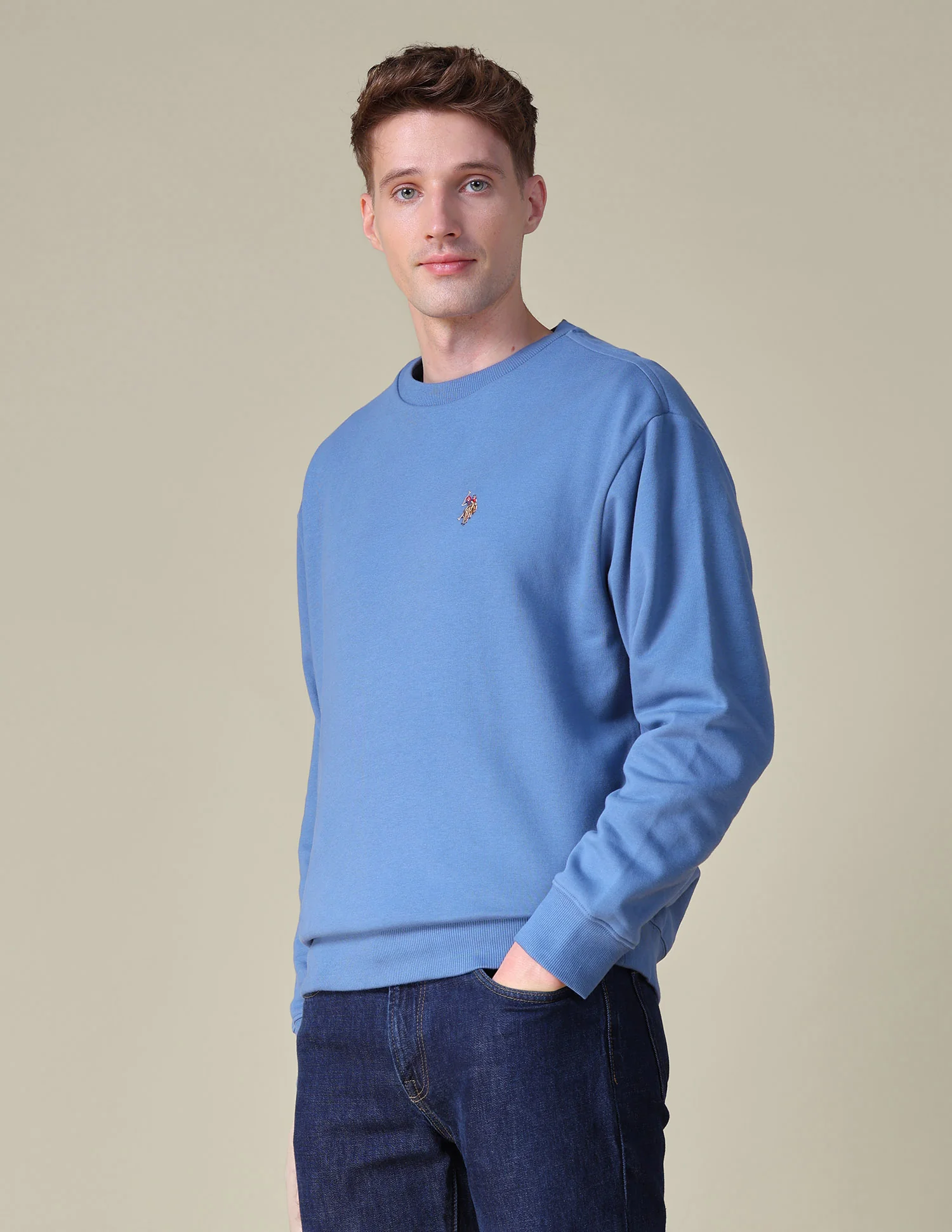 Solid Relaxed Fit Sweatshirt - Image 5