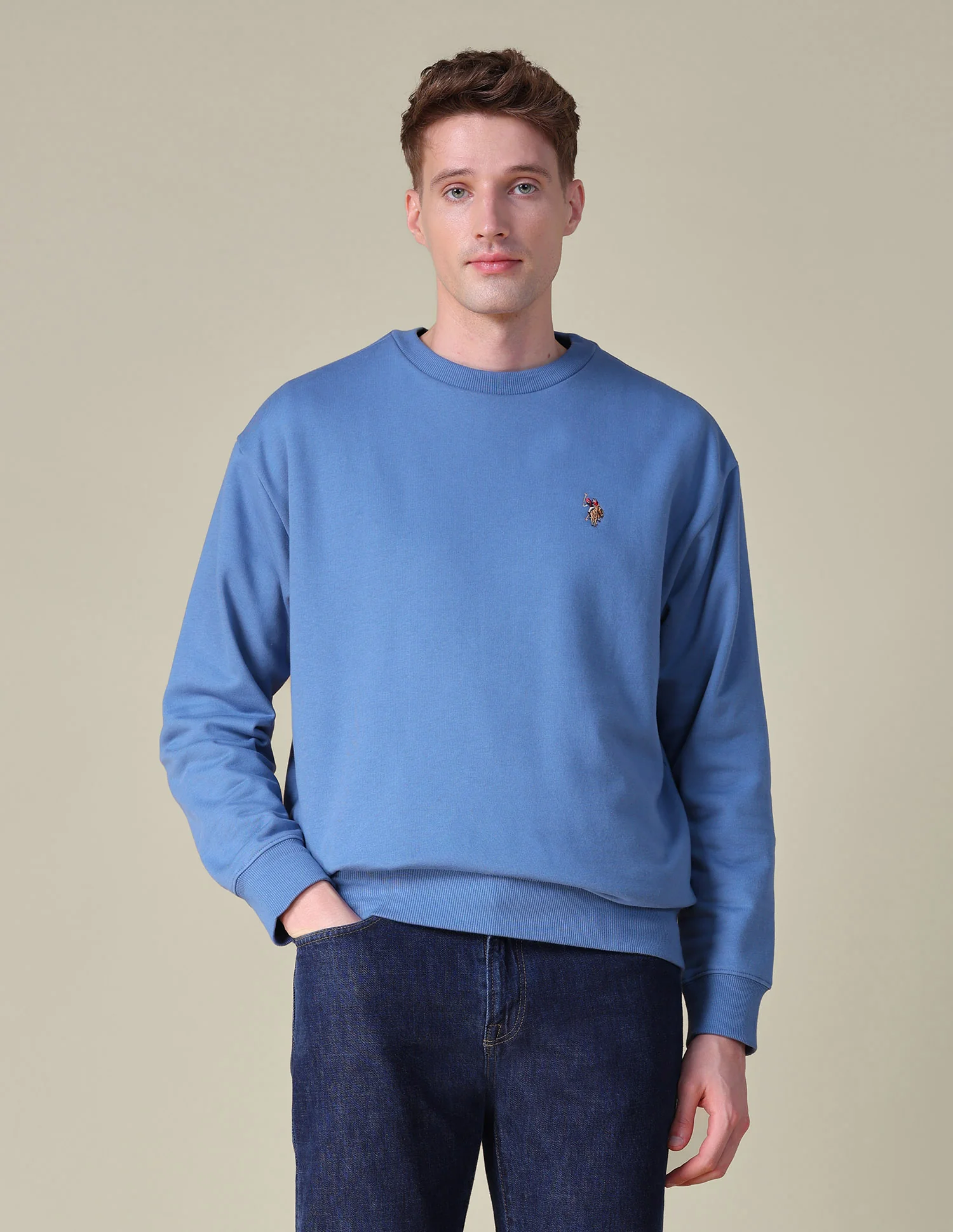 Solid Relaxed Fit Sweatshirt - Image 7