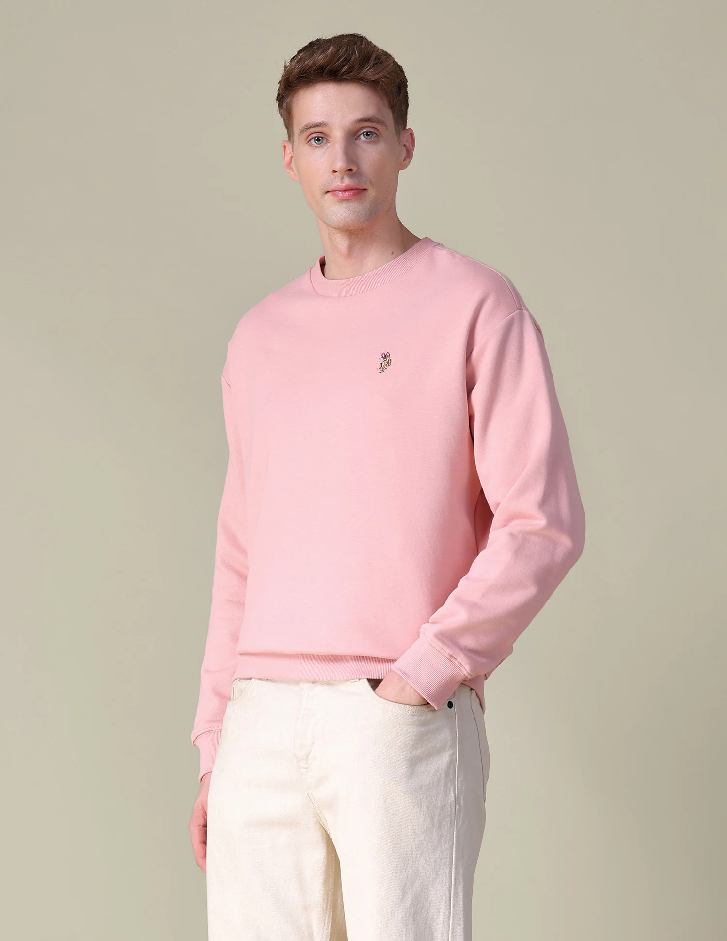 Solid Relaxed Fit Sweatshirt - Image 4