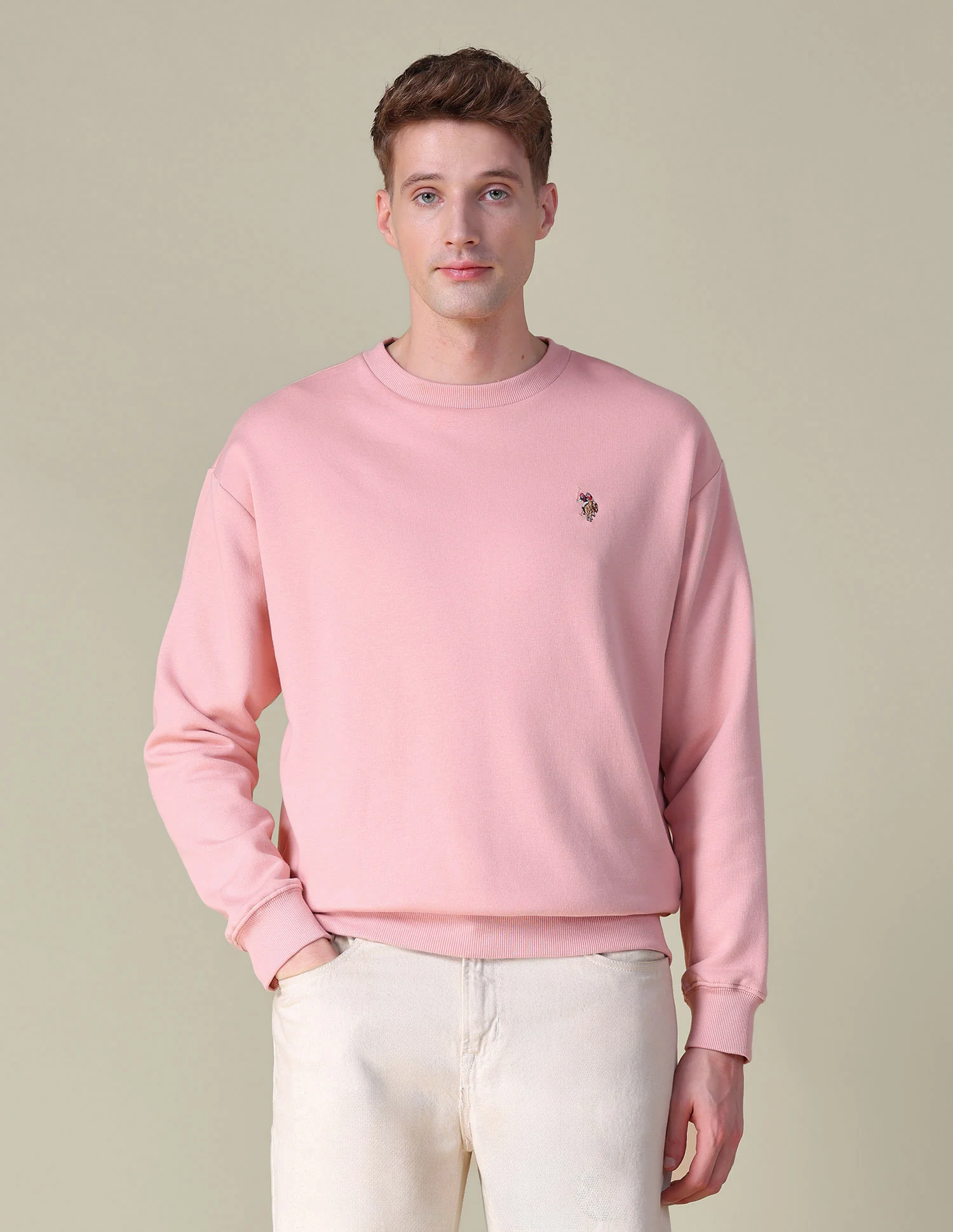 Solid Relaxed Fit Sweatshirt - Image 6